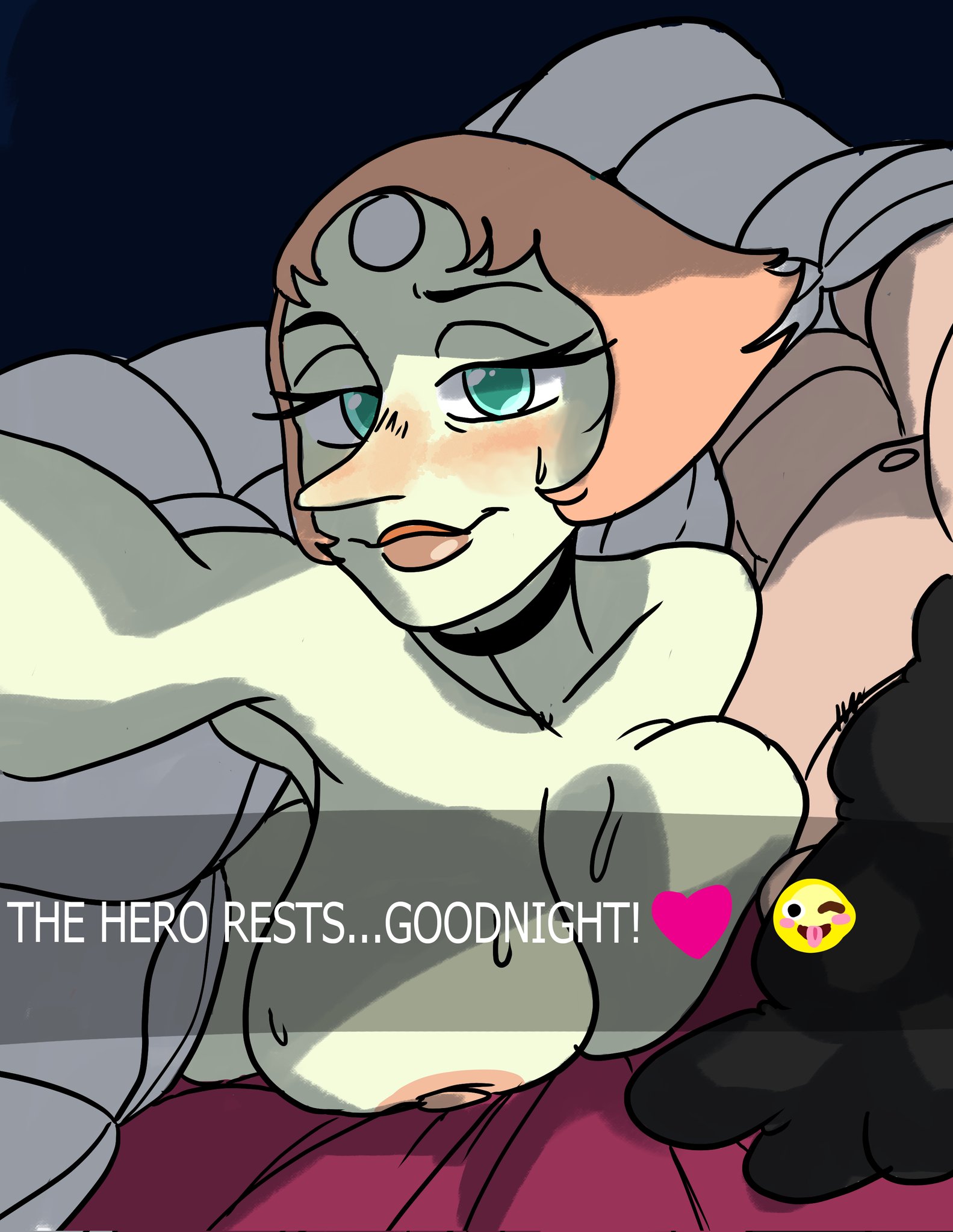 1boy, 1girls, bed, bedroom, big breasts, breasts, female, female focus, gem (species), male, pearl (steven universe), plump lips, pointy nose, selfie, smmyart, snapchat, steven quartz universe, steven universe, tagme, text, white skin