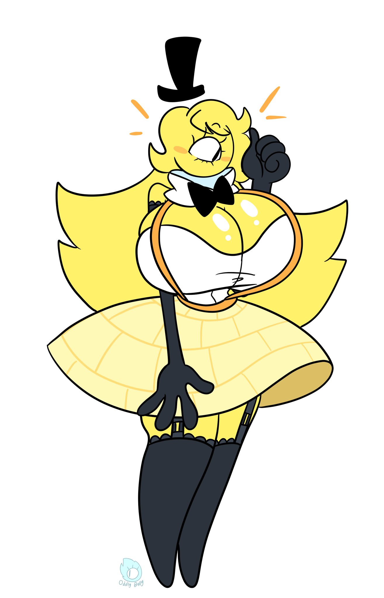 1girls, 2021, ass, big ass, big butt, bill cipher, breasts, disney, disney channel, enormous breasts, female, giant breasts, gravity falls, hair, hi res, high resolution, highres, hips, hips wider than shoulders, huge ass, huge butt, hyper breasts, large breasts, massive ass, massive breasts, massive butt, nightmare waifu, oddly bally, rule 63, smooth skin, thick, thick ass, thick hips, thick thighs, thighhighs, thighs, top hat, white background, yellow body
