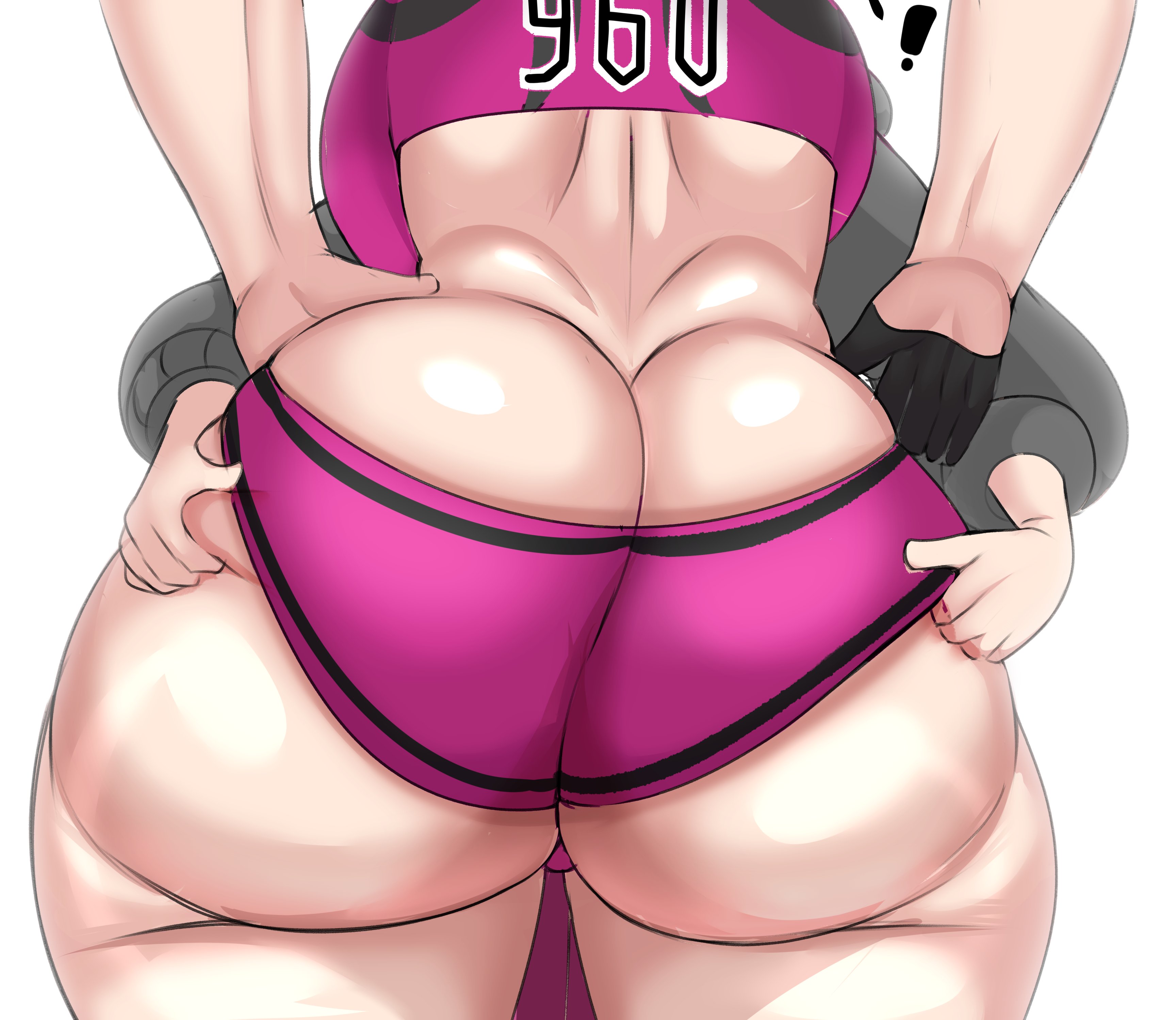 2021, 2girls, alternate body type, alternate breast size, alternate version available, ass, ass cleavage, ass crack, ass grab, back, back view, bbw, black hair, breasts, brown hair, bubble ass, bubble butt, butt crack, chubby, close-up, clothed, clothed female, clothing, face in breasts, female, female focus, fladdykin, gloria (pokemon), green eyes, gym clothes, height difference, hi res, hips, huge ass, huge breasts, human, light skin, light-skinned female, male, marnie (pokemon), nintendo, penis, pokemon, pokemon ss, short hair, simple background, size difference, skirt, solo focus, sportswear, standing, thick thighs, thighs, twintails, venus body, white background, wide hips, yuri