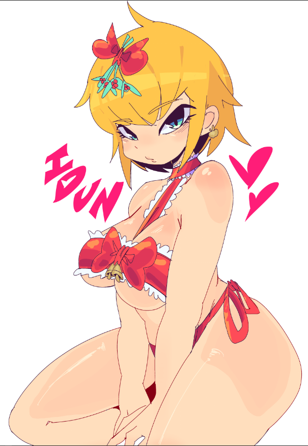 1girls atlus boobs breasts idun_(megami_tensei) jiansketch looking_at_viewer megami_tensei ribbon ribbons shin_megami_tensei shin_megami_tensei_v simple_background tagme