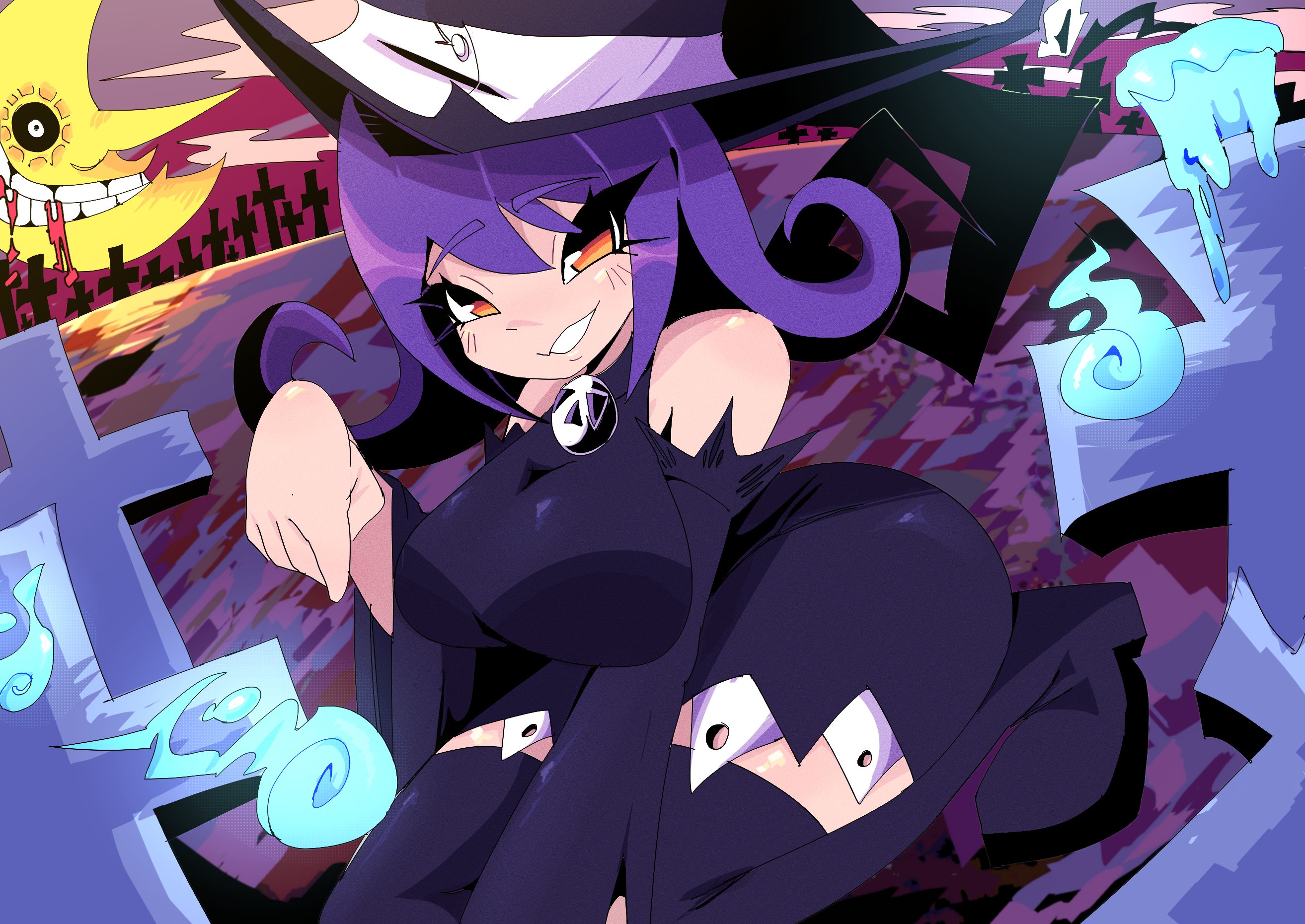 blair (soul eater), cat girl, catgirl, female, jiansketch, soul eater, witch