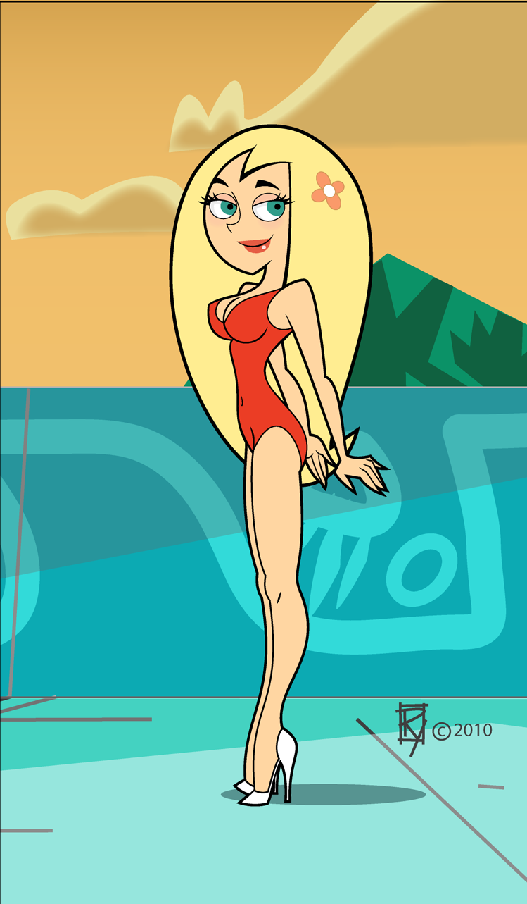 1girls 2010 big_breasts blonde_hair blondie boobs curvy danny_phantom exposed_thighs female female_only flower_in_hair green_eyes heel_boots heeled_boots high_heels long_hair long_legs navel nickelodeon red_swimsuit sftoon solo star_(danny_phantom) swimsuit tight_clothing