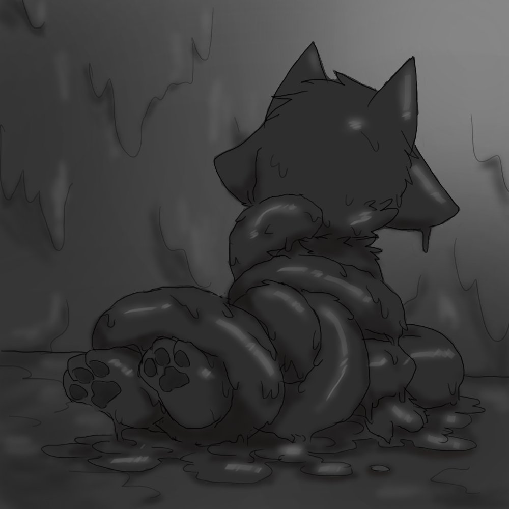 benign (changed), black goo, changed (video game), dark latex, furry, latex, male, male focus, male only, sanu (サヌ), tagme, tentacle