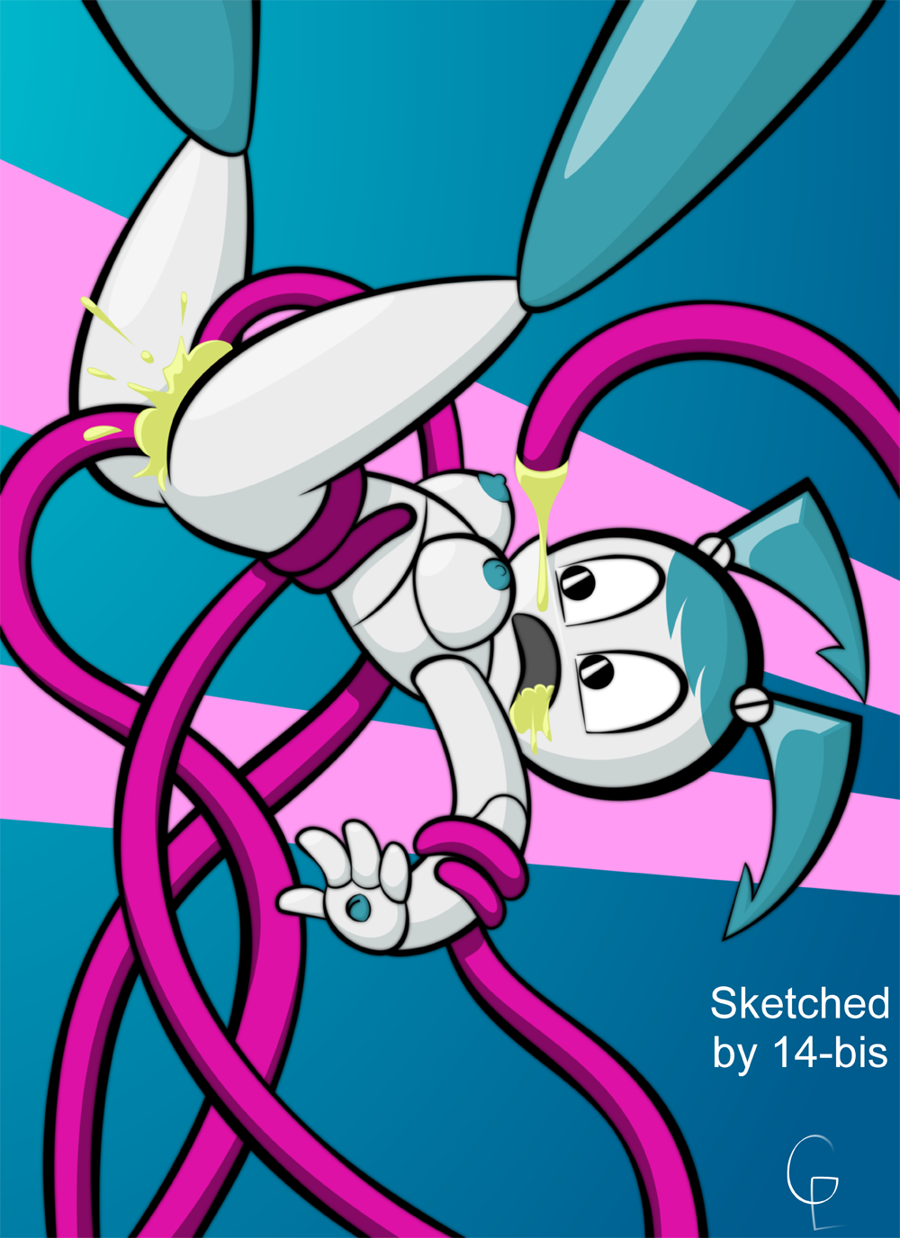 14-bis gemlord gynoid jenny_wakeman my_life_as_a_teenage_robot smooth_skin tagme teenager tentacle tentacles xj-9