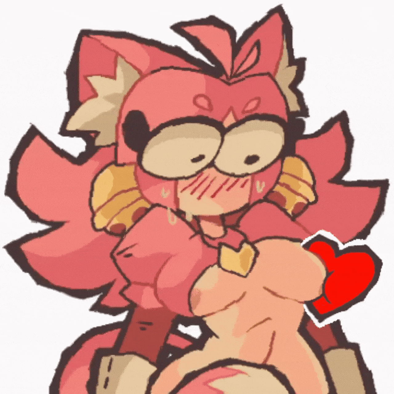 1:1, 2026, ambiguous gender, animated, animated gif, antotheclownest, blush, blush lines, bodily fluids, breast play, breast suck, breasts, deltarune, deltarune chapter 5, duo, eyebrow through hair, eyebrows, eyelashes, felid, feline, female, female/ambiguous, hair, hi res, humanoid, inner ear fluff, jewelry, mad mew mew, mammal, medium breasts, mew mew (undertale), mew mew kissy cutie, necklace, nipple fetish, nipple play, nipple suck, nipples, pink (deltarune), pink hair, questionable consent, short playtime, simple background, soul (undertale), sucking, sweat, tail, translucent, translucent hair, tuft, undertale, undertale (series)