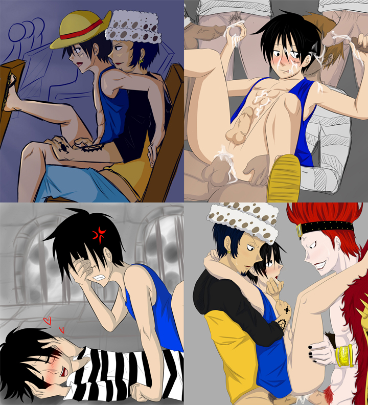 akuma_no_mi bon_clay bon_kurei eustass_kid gay male male_only mane_mane_no_mi monkey_d_luffy multiple_males navo one_piece straight_hair trafalgar_law yaoi