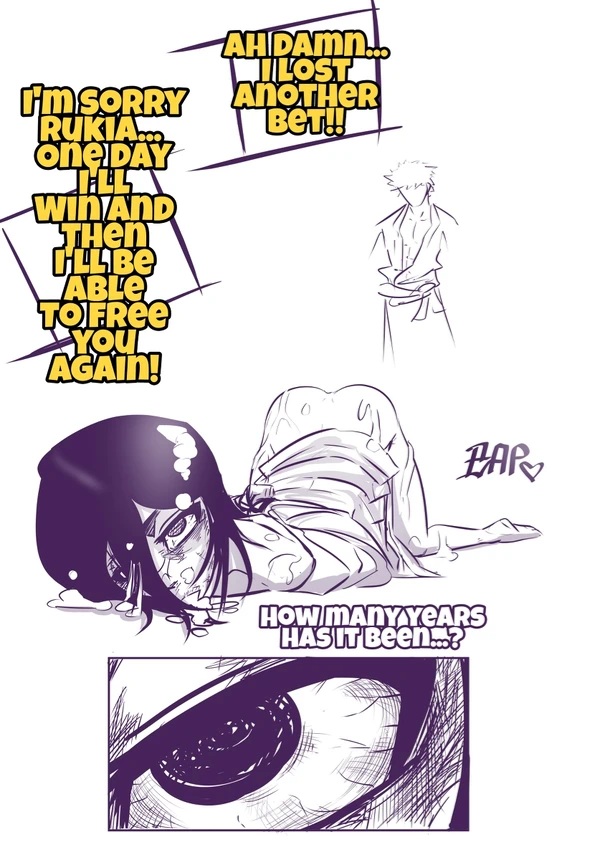 after anal, after oral, anal, anal sex, asian, baporiginal, bleach, cum, cumdump, english text, female, ichigo kurosaki, kuchiki rukia, male, slave, slave girl, teenager, text