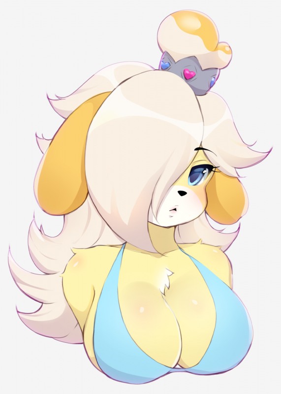 1girls animal_crossing anthro canine female fusion hair_over_one_eye isabelle_(animal_crossing) mario_(series) nintendo pastelletta princess_rosalina solo tagme