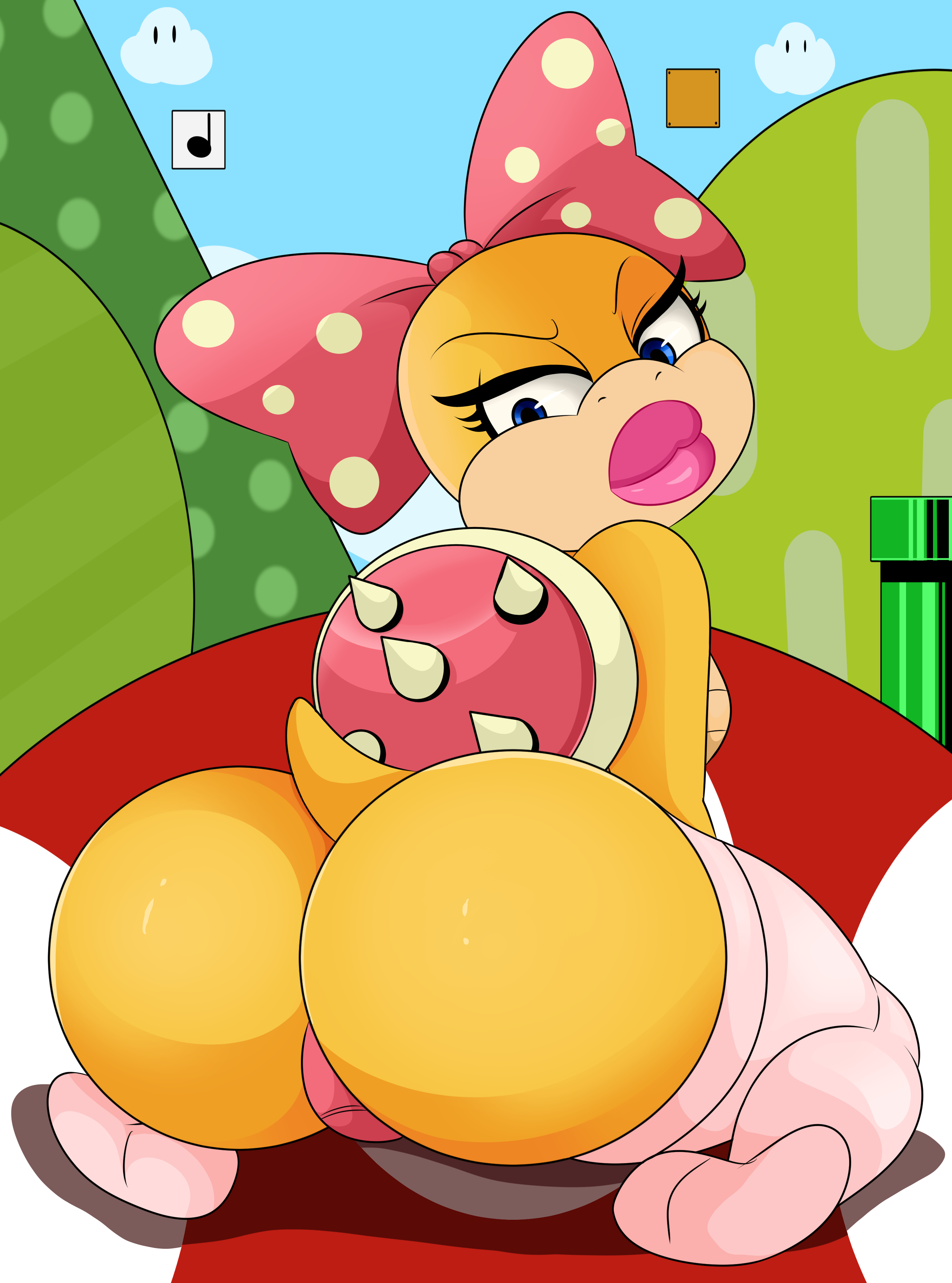 1girls, anthro, ass, ass focus, assertive, assertive female, big ass, big lips, bimbo, bimbo lips, bow, bubble ass, bubble butt, eyelashes, female, hi res, huge ass, kneeling, koopa, koopaling, lipstick, looking at viewer, mario (series), on knees, pink lips, pink lipstick, presenting, presenting hindquarters, puffy lips, seductive, seductive eyes, seductive pose, sexually suggestive, shell, short, shortstack, smile, socks, sonson-sensei, spikes, super mario bros., thick lips, thighhighs, wendy o. koopa, wide hips