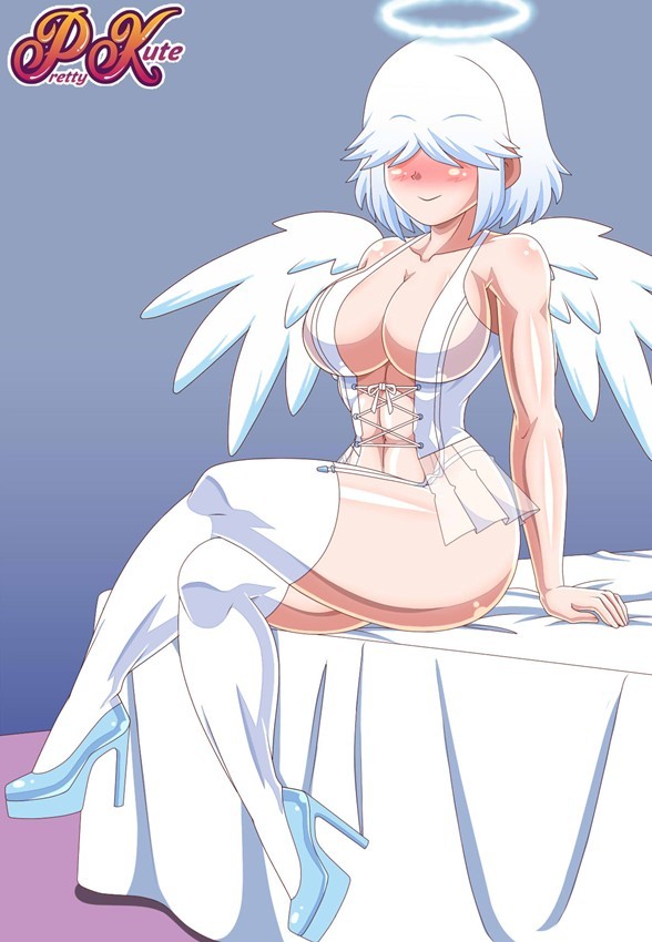alternate hair color, curvaceous, female, female only, high heels, lingerie, lucy loud, pk-studios, the loud house, white hair, wings