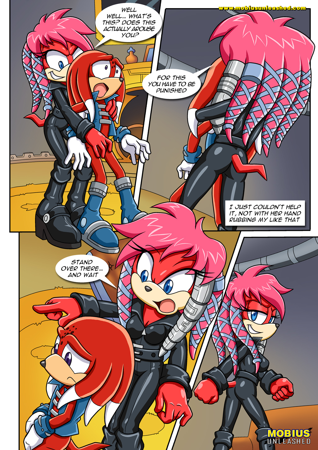 a_strange_affair comic comic_page femdom fingering_from_behind incest lien-da male mother_and_son palcomix pointing punished rutan_the_echidna sonic_(series) sonic_the_hedgehog_(archie) sonic_the_hedgehog_(series)