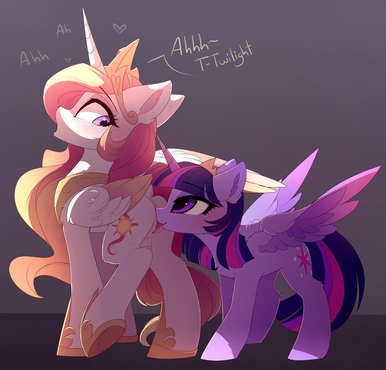 corruptedluna cunnilingus duo female female/female feral friendship_is_magic hi_res my_little_pony oral princess_celestia_(mlp) sex twilight_sparkle_(mlp) vaginal_penetration yuri