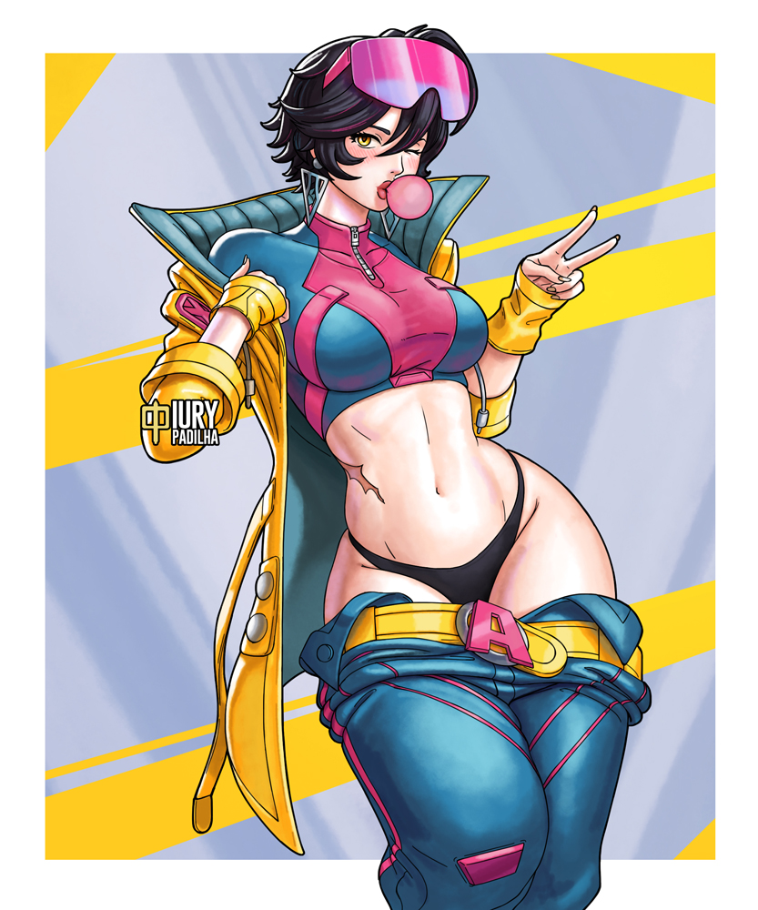 2d abs clothed female fully_clothed jubilation_lee jubilee jubilee_(marvel_rivals) marvel marvel_rivals midriff navel x-men
