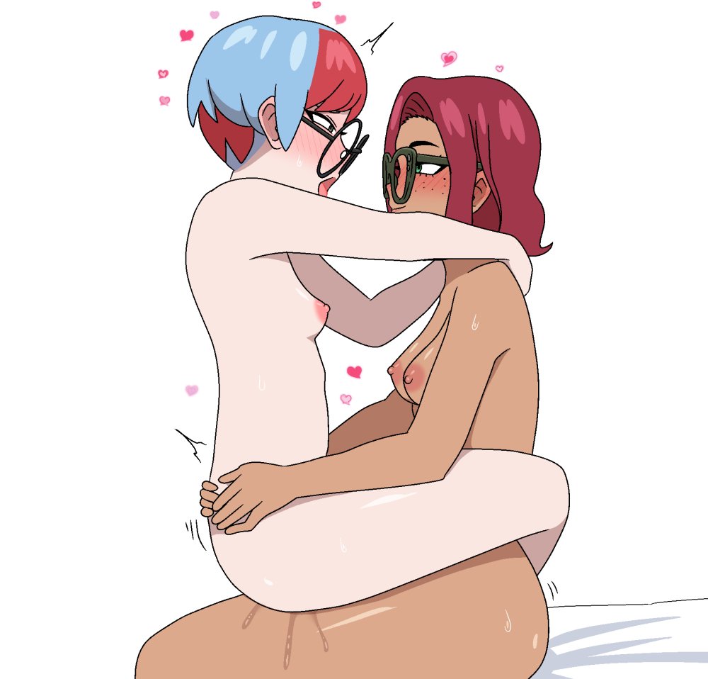 1futa, 1girls, dark-skinned futa, futa on female, futa with female, futanari, greko, light-skinned female, original character, penny (pokemon), pokemon, pokemon sv, red hair