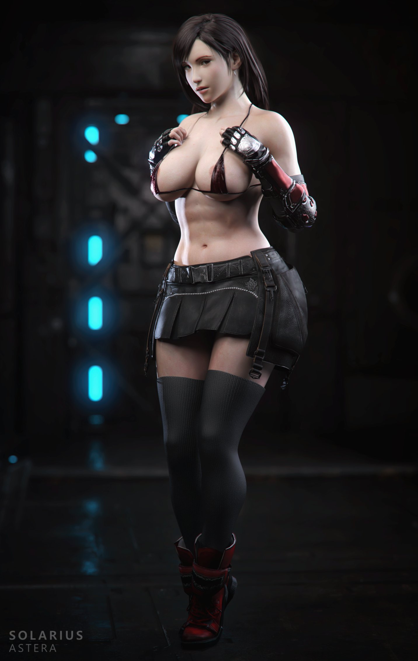 3d, breasts, busty, female, female focus, female only, final fantasy, final fantasy vii, hourglass figure, solarius astera, solo, tagme, tifa lockhart, wide hips