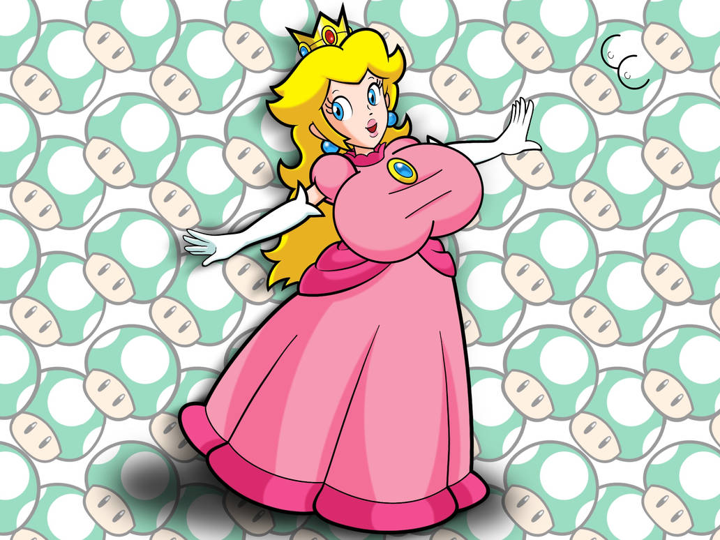 1girls alternate_breast_size big_breasts blonde_hair blue_eyes breasts clothed clothing cootercheck dress elbow_gloves female female_only full_body gloves huge_breasts long_hair mario_(series) nintendo pink_dress princess_peach solo standing super_princess_peach tight_clothing