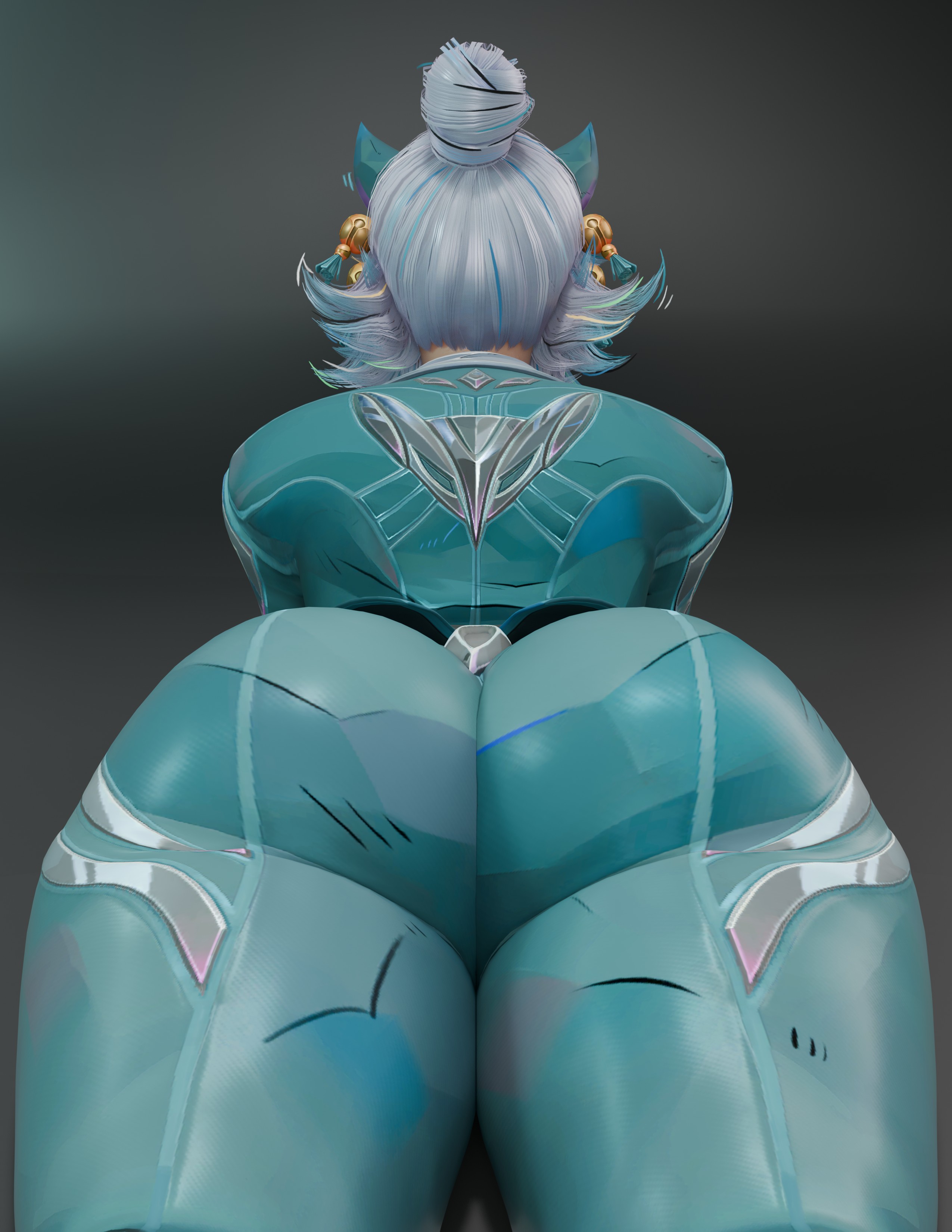 1girls, 3d, ami han, ass, ass focus, big ass, cpt-flapjack, female, female only, huge ass, lieutenant flapjack, marvel, marvel rivals, solo, thick thighs, white fox (marvel rivals), white fox (marvel)
