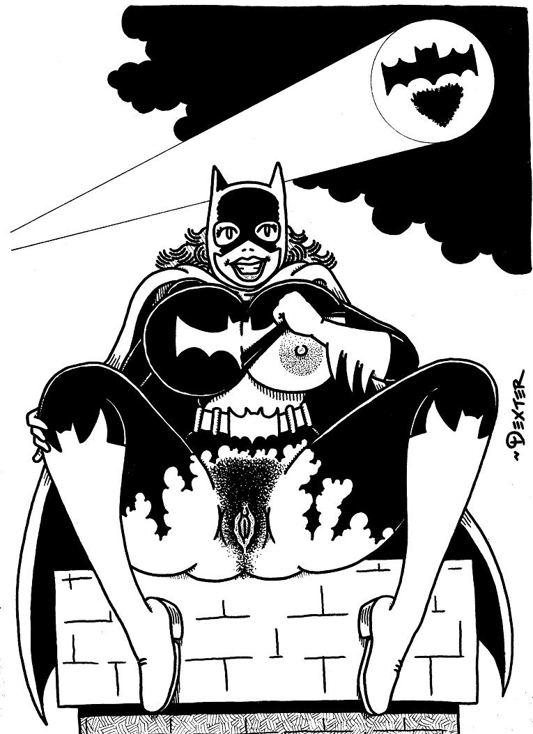 alternate_breast_size barbara_gordon batgirl batman_(series) dc dexter_cockburn female female_only human monochrome pussy solo tagme