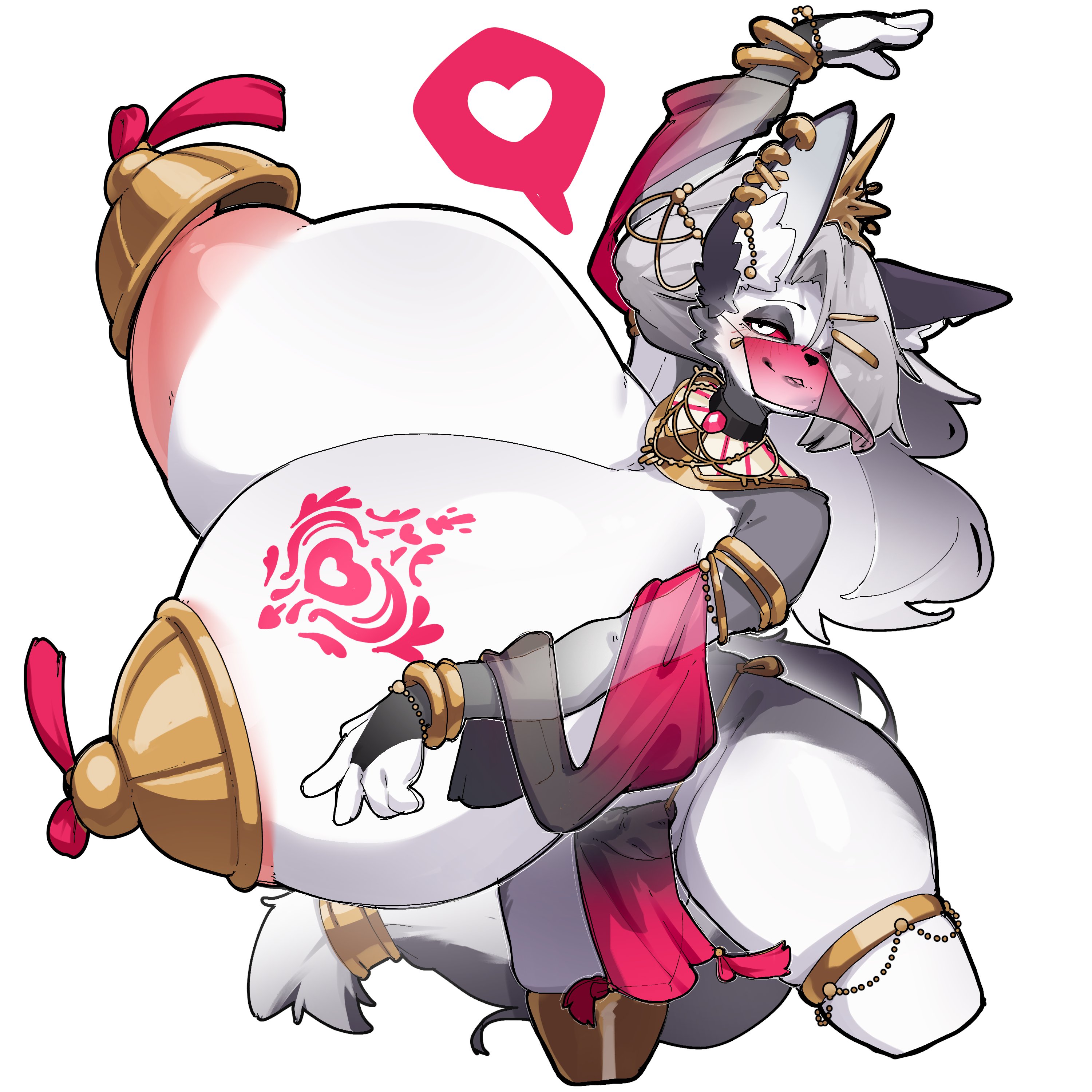 1girls, anthro, anthro female, areolae, areolae peek, areolae slip, arm up, armband, ass, bare shoulders, belly dancer, belly dancer outfit, big breasts, big ears, black sclera, blush, blushing, bouncing breasts, bracelet, breast tattoo, breasts, breasts bigger than head, breasts bigger than torso, bridal gauntlets, canine humanoid, choker, cleavage, clothed, clothed female, crown, crr001, dancing, dog tail, earrings, erect nipple, exposed nipples, eye shadow, facemask, female, female focus, flowing clothing, fur, furry, furry female, furry only, gigantic breasts, golden accessories, gray body, gray fur, gray hair, grey body, grey fur, grey hair, hairclip, hand above head, hand up, hellhound, hellhound humanoid, helluva boss, hips, huge breasts, hyper, hyper breasts, inner ear fluff, jewelry, large breasts, legs apart, legs spread, lipstick, loincloth, looking at viewer, loona (helluva boss), makeup, massive areolae, massive breasts, metal pasties, middle eastern clothing, movement, moving, multicolored fur, narrow waist, necklace, nipple, no panties, pasties, pasties peeling off, pierced ears, rr001c, see-through clothing, see-through mask, see-through veil, sideboob, simple background, solo, solo focus, spoken heart, standing, tail, tail ring, tailband, tassel pasties, tassels, tattoo, thick thigh, thick thighs, thigh strap, thighhighs, thighs, tiara, top heavy, vagina, vagina visible through clothing, veil, voluptuous, voluptuous female, wardrobe malfunction, white background, white body, white fur, white hair, wide hips, wolf girl, wolf humanoid, wolf tail, wristband