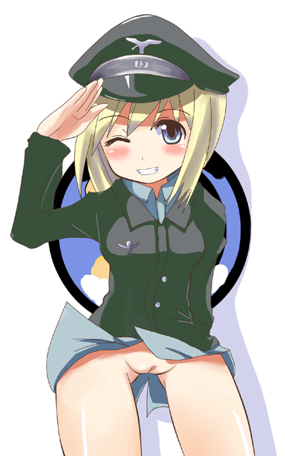 blush clothing comord erica_hartmann no_panties pointy_chin strike_witches tagme