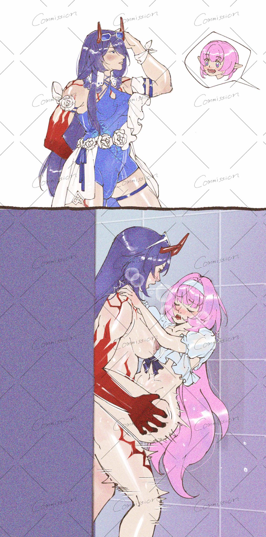1futa, 1girls, acheron (honkai: star rail), athletic, athletic female, big boobs, big breasts, big tits, boobs, boobs out, breasts, breasts out, bulge, clothed, clothes, clothing, cyrene (honkai: star rail), dickgirl, dominant female, drypancake47, female, female focus, female penetrated, futanari, honkai (series), honkai: star rail, hoyoverse, larger female, long hair, muscular, muscular female, naked, naked female, nude, nude female, pink hair, purple hair, shorter female, shower, shower sex, smaller female, submissive female, taller female, tits, tits out
