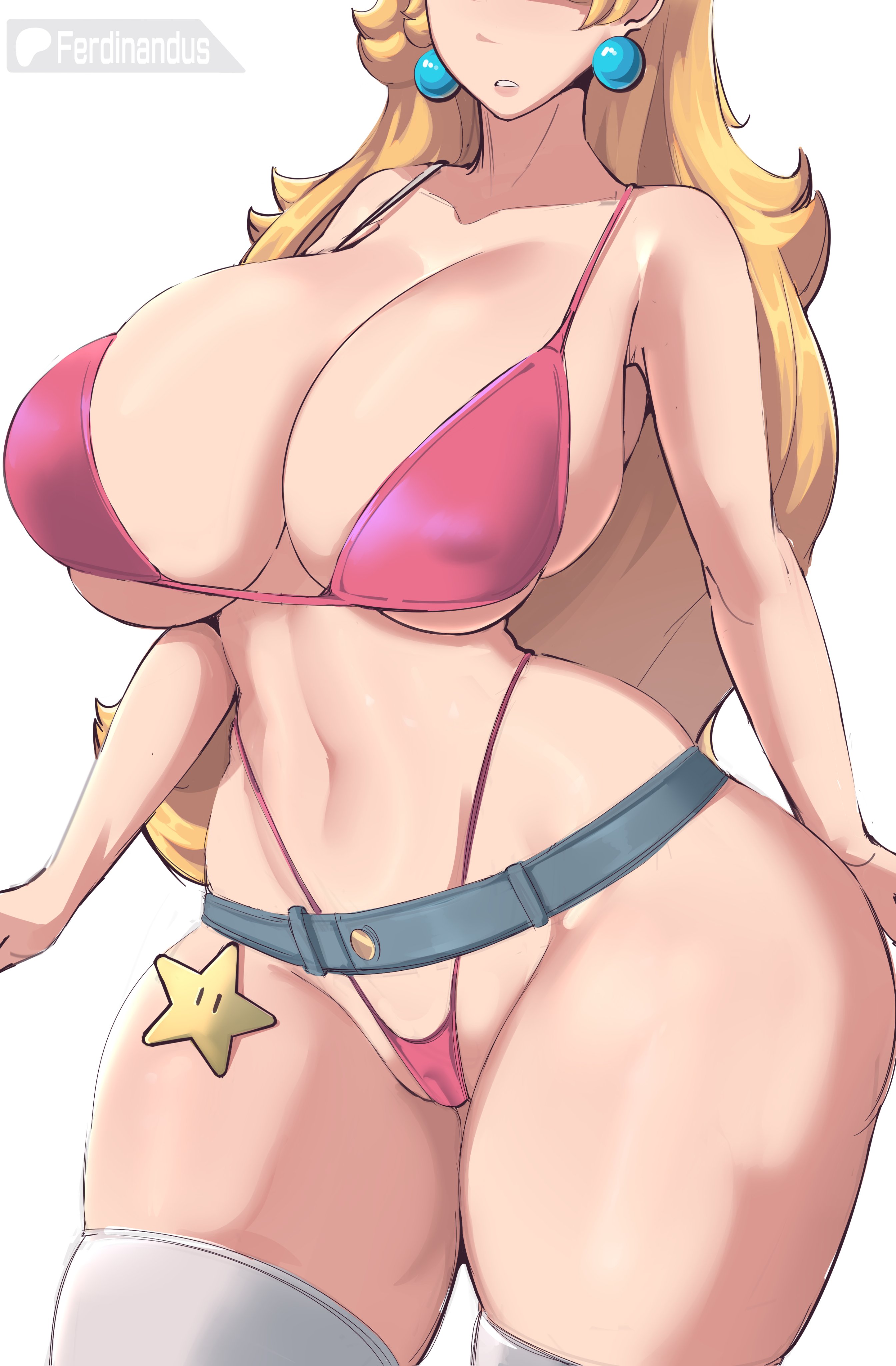 1girls, 2d, ass, big ass, big breasts, bikini, blonde hair, breasts, breasts bigger than head, breasts bigger than torso, breasts focus, bubble ass, bubble butt, busty, cameltoe, cleavage, fat ass, female, female only, ferdinandus, gigantic ass, gigantic breasts, highleg, highleg panties, hourglass figure, huge ass, huge breasts, large ass, large breasts, light skin, light-skinned female, mario (series), massive ass, massive breasts, nintendo, panties, princess peach, solo, solo female, tagme, thick thighs, thigh squish, thighhighs, thighs, white background