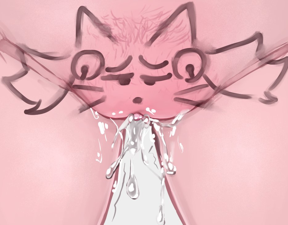 catgirl, clitoris, cum, cum inside, deltarune, do you want to pet my cat (meme), female, irritable ghost (deltarune), mad mew mew, meme, meme reference, naked female, no panties, pink (deltarune), pussy, pussy-cat (meme), undertale (series), vagina