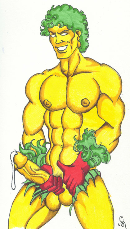 1boy 2007 abs artist_signature balls ballsack christian_(artist) creeper_(dc) cum cum_drip cum_dripping dc erect_nipples erection gloves green_hair holding_penis humanoid humanoid_penis large_testicles male male_nipples male_only male_pubic_hair masculine muscles muscular_male nude_male pecs penis presenting_penis scrotum smile smooth_skinned_male solo testicles veiny_penis white_eyes yellow_skin