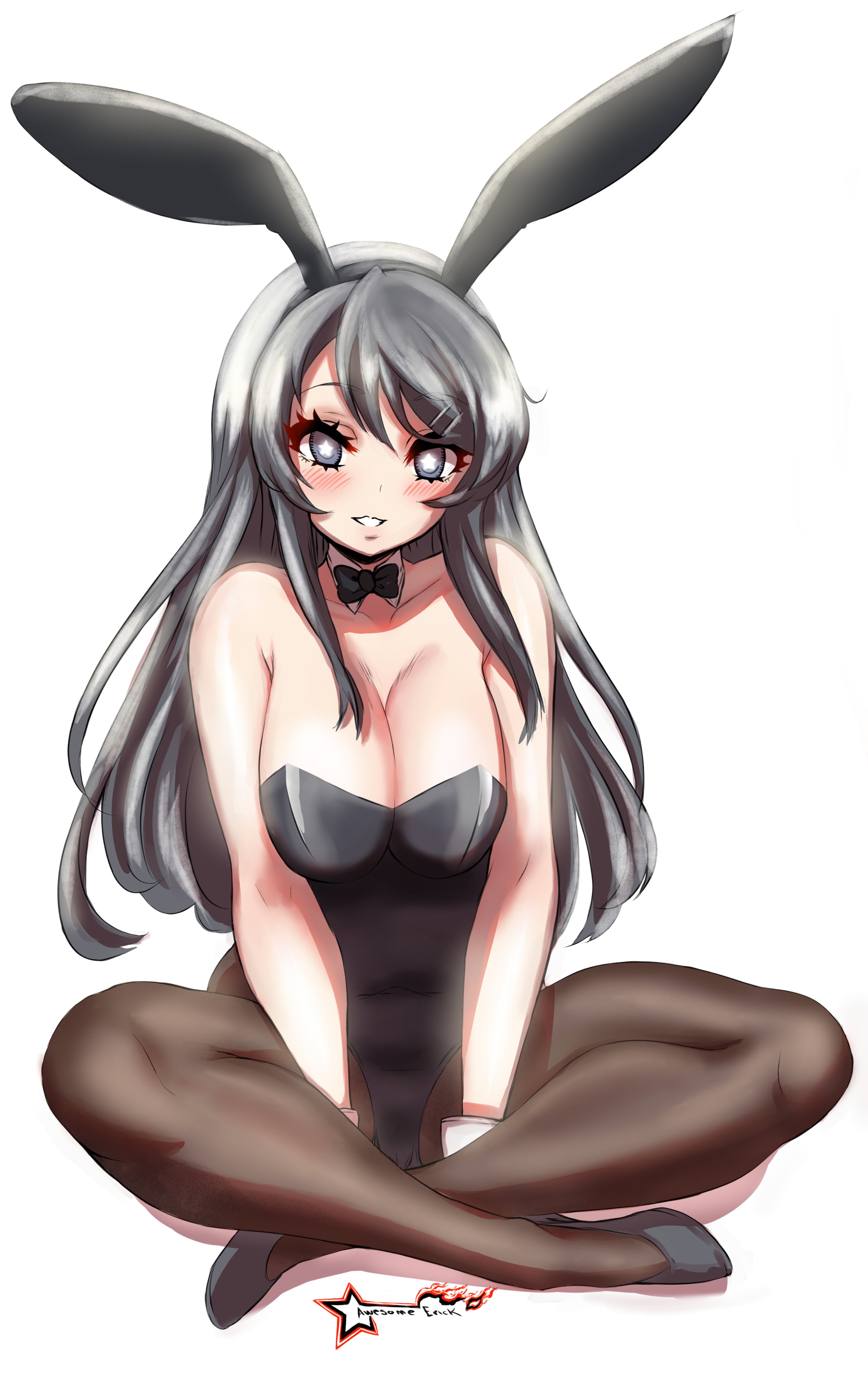 1girls, awesomeerix, bunny costume, bunny ears, bunny girl, bunnysuit, female, sakurajima mai, seishun buta yarou wa bunny girl senpai no yume wo minai
