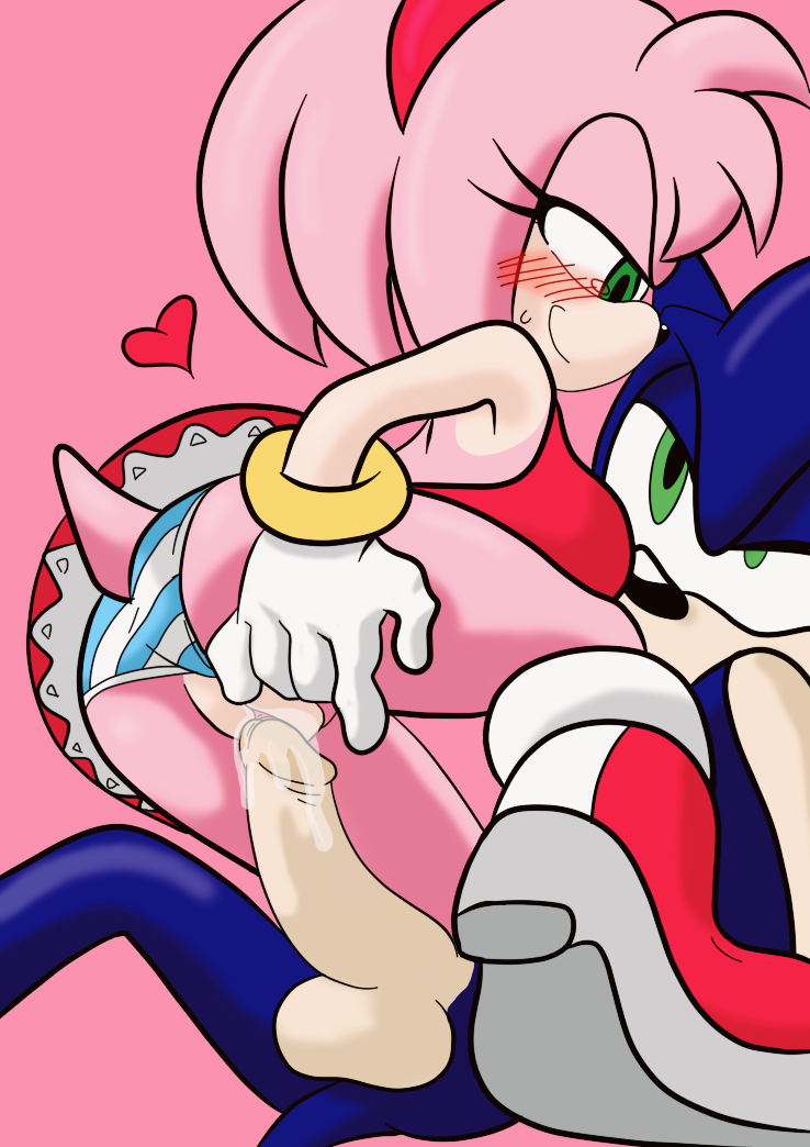 amy_rose anthro ass assertive_female clothed_sex female femdom panties panties_aside pink_hair shimapan sonic_(series) sonic_the_hedgehog striped_panties tojyo underwear upskirt vaginal_penetration