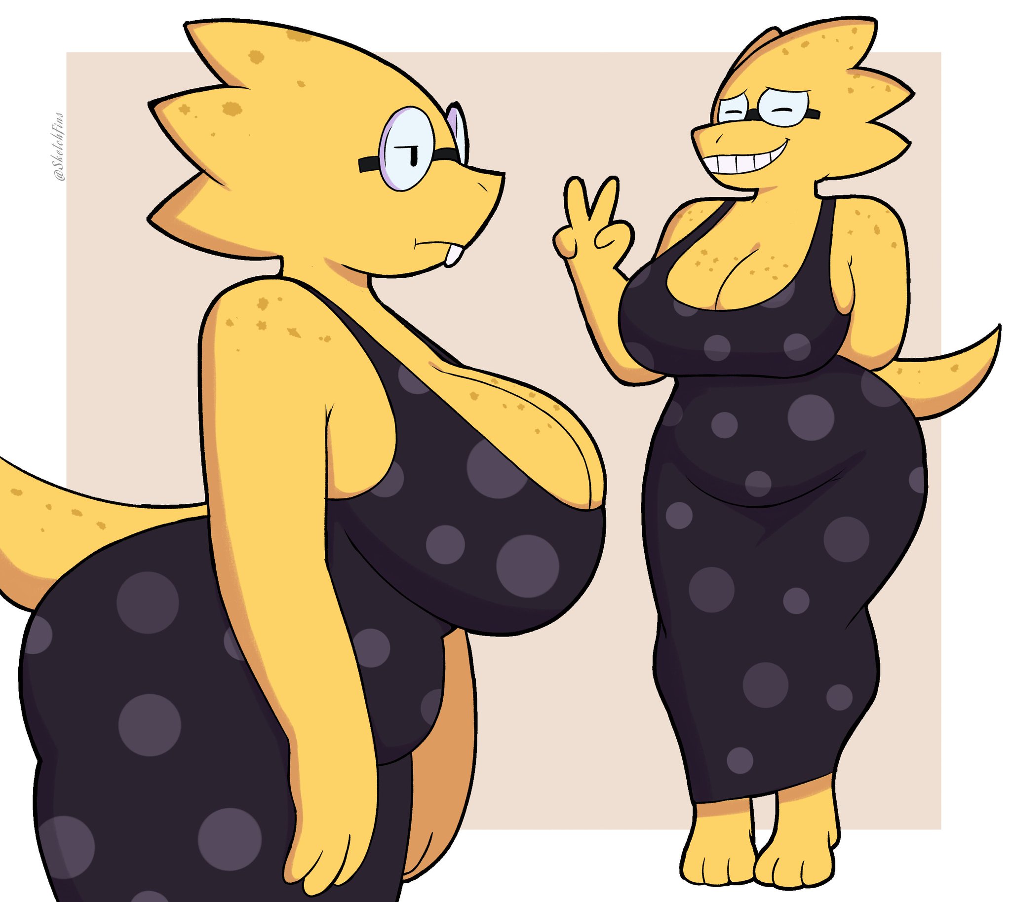 1female, 1girl, 1girls, alphys, alphys (undertale), deltarune, sketchfins, toby fox, undertale, undertale (series)