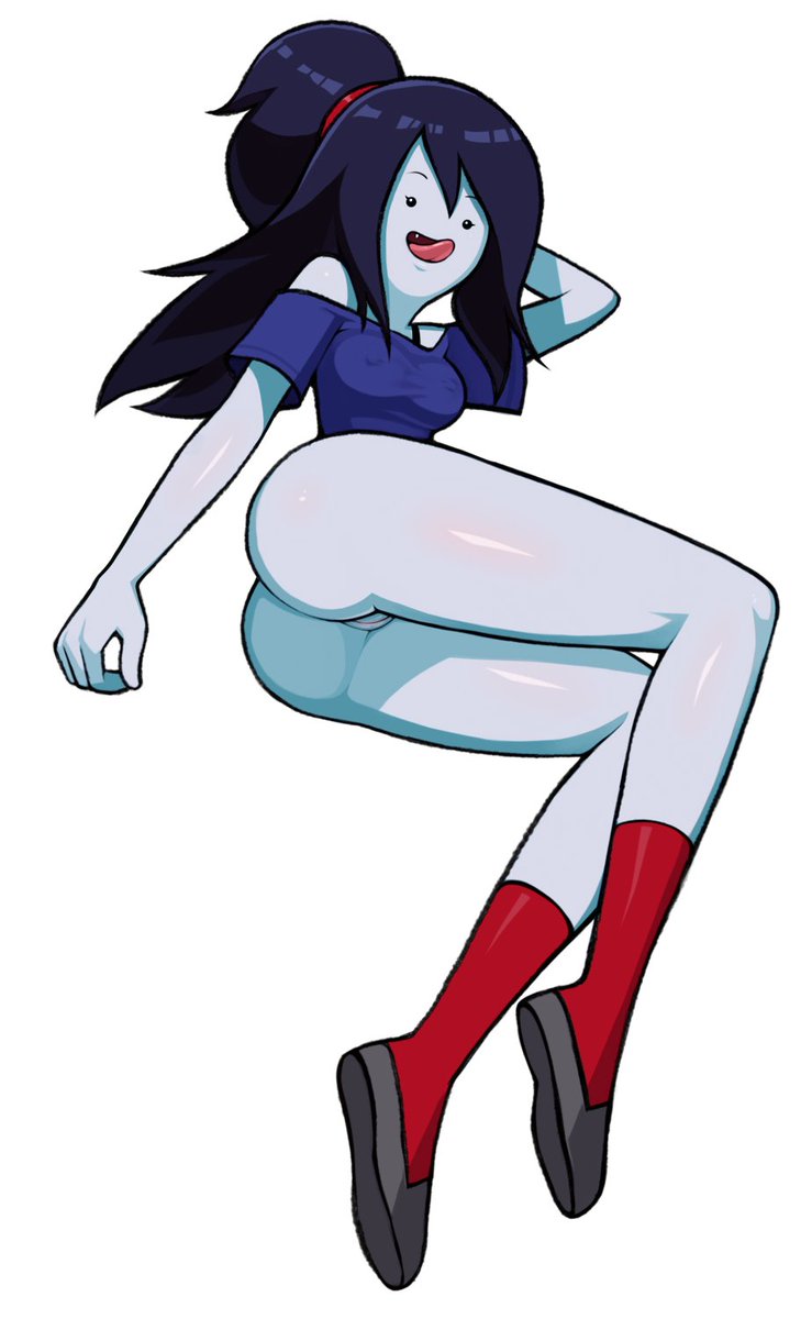 1girls, adventure time, ass, black hair, bottomless, female, female only, licking lips, long hair, loodncrood, looking at viewer, marceline, no panties, pale skin, pussy, solo, tied hair, tongue, tongue out, white skin