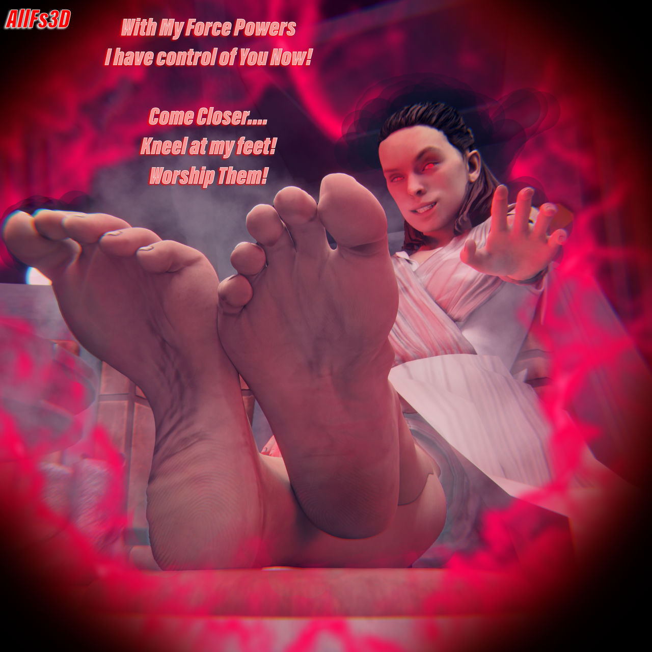 3d allfs3d attack attacking_viewer dominant_female dominated domination evil evil_grin evil_smile feet feet_focus feet_together feet_up femdom first_person_perspective first_person_view foot_fetish foot_focus foot_worship mind_break mind_control pov pov_eye_contact pov_feet rey soles spell star_wars talking_to_viewer villainess wrinkled_feet wrinkled_soles wrinkles you_lose