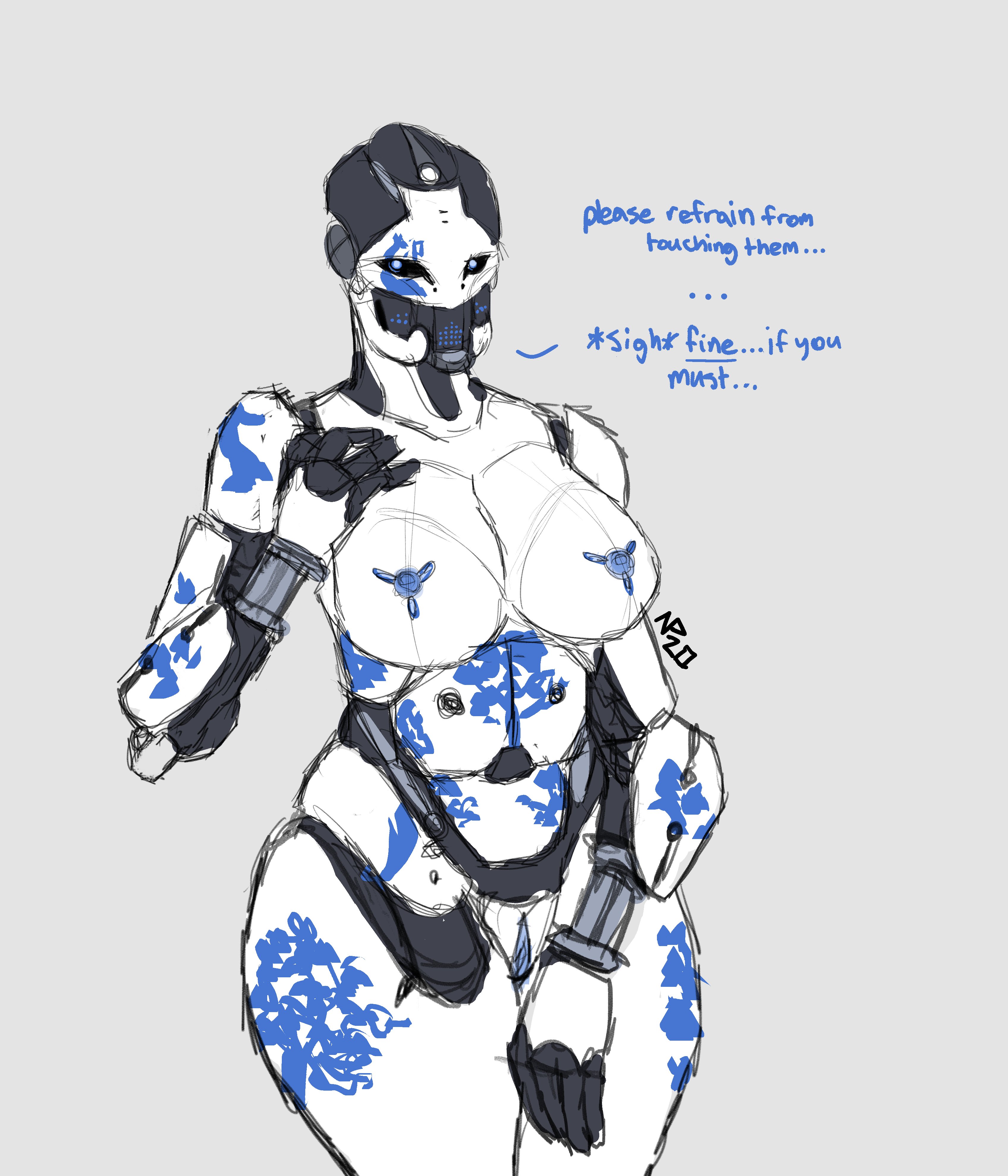 1girls, ada-1, big breasts, blue eyes, blue nipples, blue pussy, blue vagina, breasts, bungie, destiny (game), exo, female, female only, humanoid, nipples, pussy, robot, robot girl, robot humanoid, robot joints, simple background, solo, solo female, text, thick thighs, vagina, white background, white body