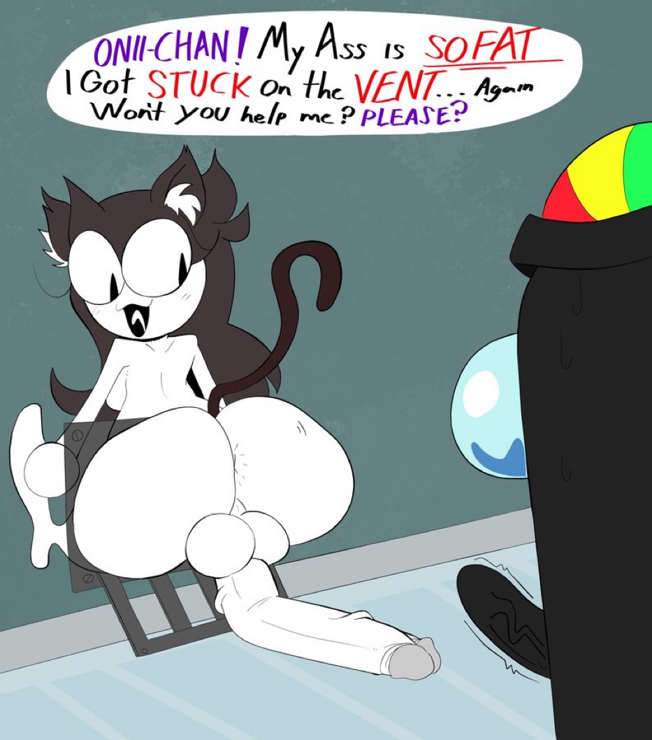 1futa, among us, among us black, animal ears, ass, back, back view, balls, big ass, big penis, cat ears, cat girl, cat tail, catgirl, comedy, dialogue, dickgirl, erection, female, funny, futa focus, futa sans pussy, futa with male, futanari, huge ass, huge cock, humanoid, humanoid penis, humor, intersex, jaiden, jaiden animations, jaiden neco-arc, jaidenanimations, looking back, male, melty blood, meme, neco spirit, neco-arc jaiden animations, nude, penis, solo focus, stuck, stuck in vent, stuck in wall, text, traced, tsukihime, vaz0v, what are you doing, step bro?, youtube, youtuber