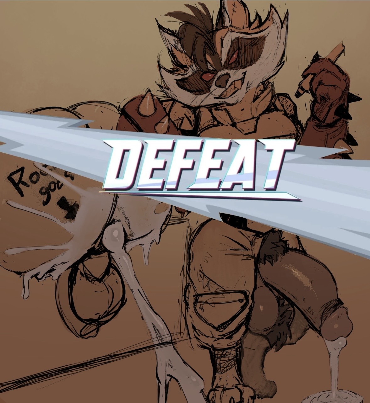 cum, cum in ass, defeat sex, defeated, femboy, flaccid, gay, gay anal, homosexual, homosexual male, male only, male penetrated, male penetrating, male penetrating male, male/male, marvel, marvel comics, marvel rivals, rocket raccoon, stuck in wall, tenacitrus