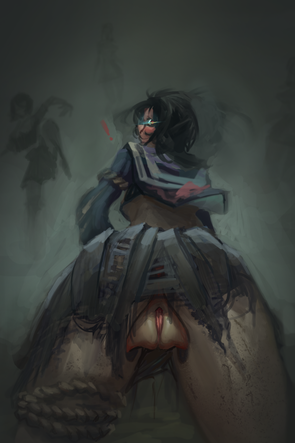 ayakakashi, blush, chaut, doll, doll joints, female, horror, japanese, monster, peaking, pussy, sairy, school uniform, shy, silent hill, silent hill f, skirt
