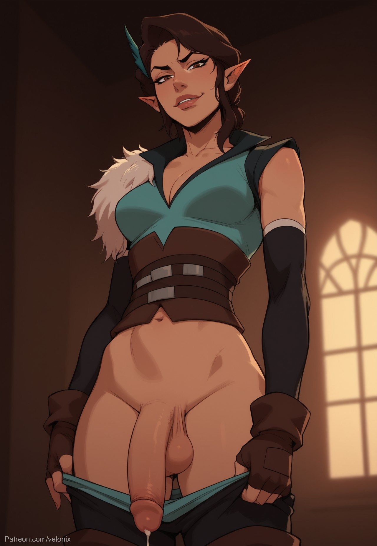 1futa, abs, ai generated, ass, balls, big ass, big breasts, big butt, big hips, big penis, breasts, brown eyes, brown hair, cleavage, critical role, critical role: vox machina, dick, dickgirl, dungeons and dragons, elf, elf ears, elf female, elf futa, elf girl, eyebrows, eyelashes, female, fully naked, fully nude, futa only, futanari, grin, grinning, grinning at viewer, hair, hands-free, huge cock, indoors, intersex, lips, long hair, looking at viewer, makeup, mature, mature female, naked, naked futa, narrow waist, narrowed eyes, nose, nude, nude futa, penis, seducing, seductive, seductive eyes, seductive gaze, seductive look, seductive mouth, seductive pose, seductive smile, smile, smile at viewer, smiley face, smooth balls, smooth penis, smooth skin, solo, solo dickgirl, solo focus, solo futa, testicles, velonix, vex'ahlia