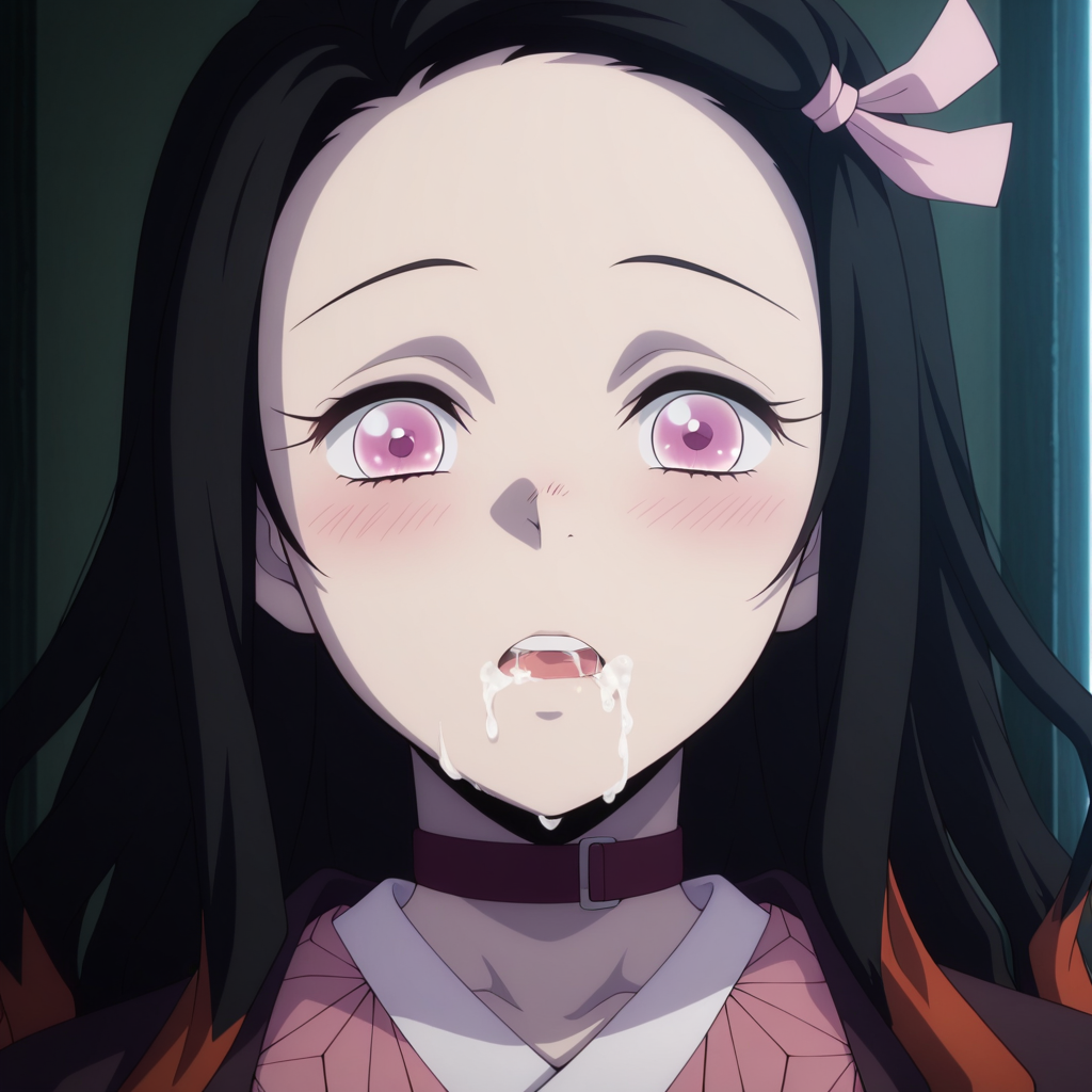 ai generated, cum in mouth, demon slayer, nezuko kamado