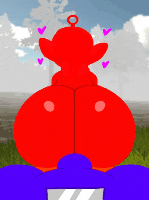 animated, ass focus, beat banger, non-human, po (slendytubbies), po (teletubbies), slendytubbies, slendytubbies 3, teletubbies, toony