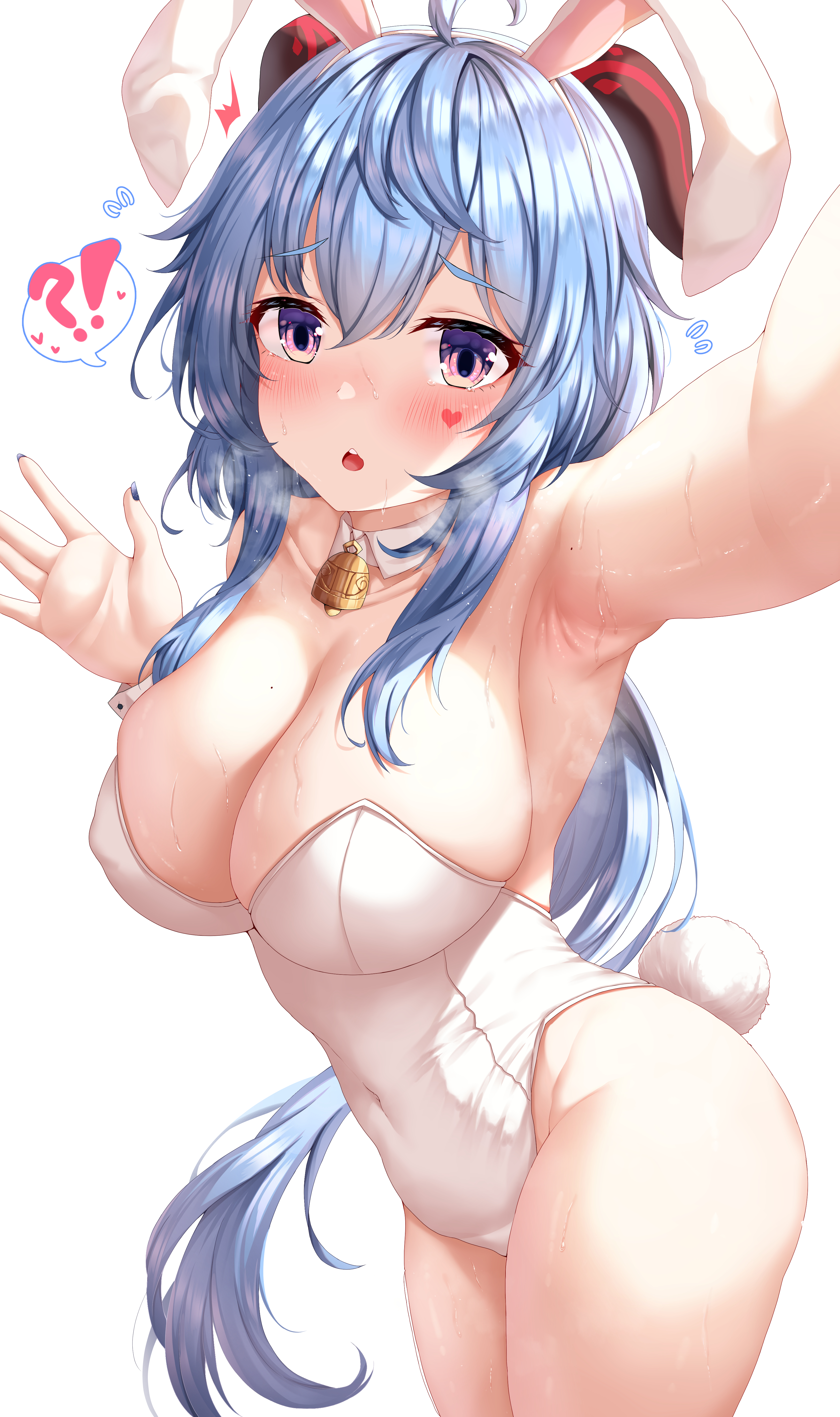 breasts, bunny ears, bunny girl, bunnysuit, female, ganyu (genshin impact), genshin impact, haqu, hi res, high resolution, highres, large breasts, large filesize, very high resolution