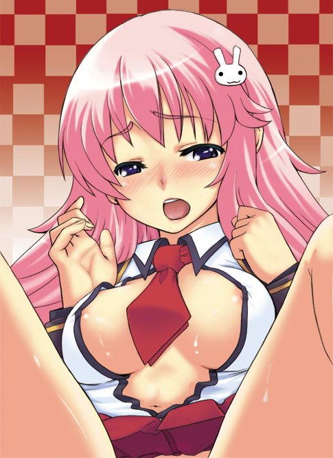 baka_to_test_to_shoukanjuu blush breasts himeji_mizuki open_mouth pointy_chin tagme