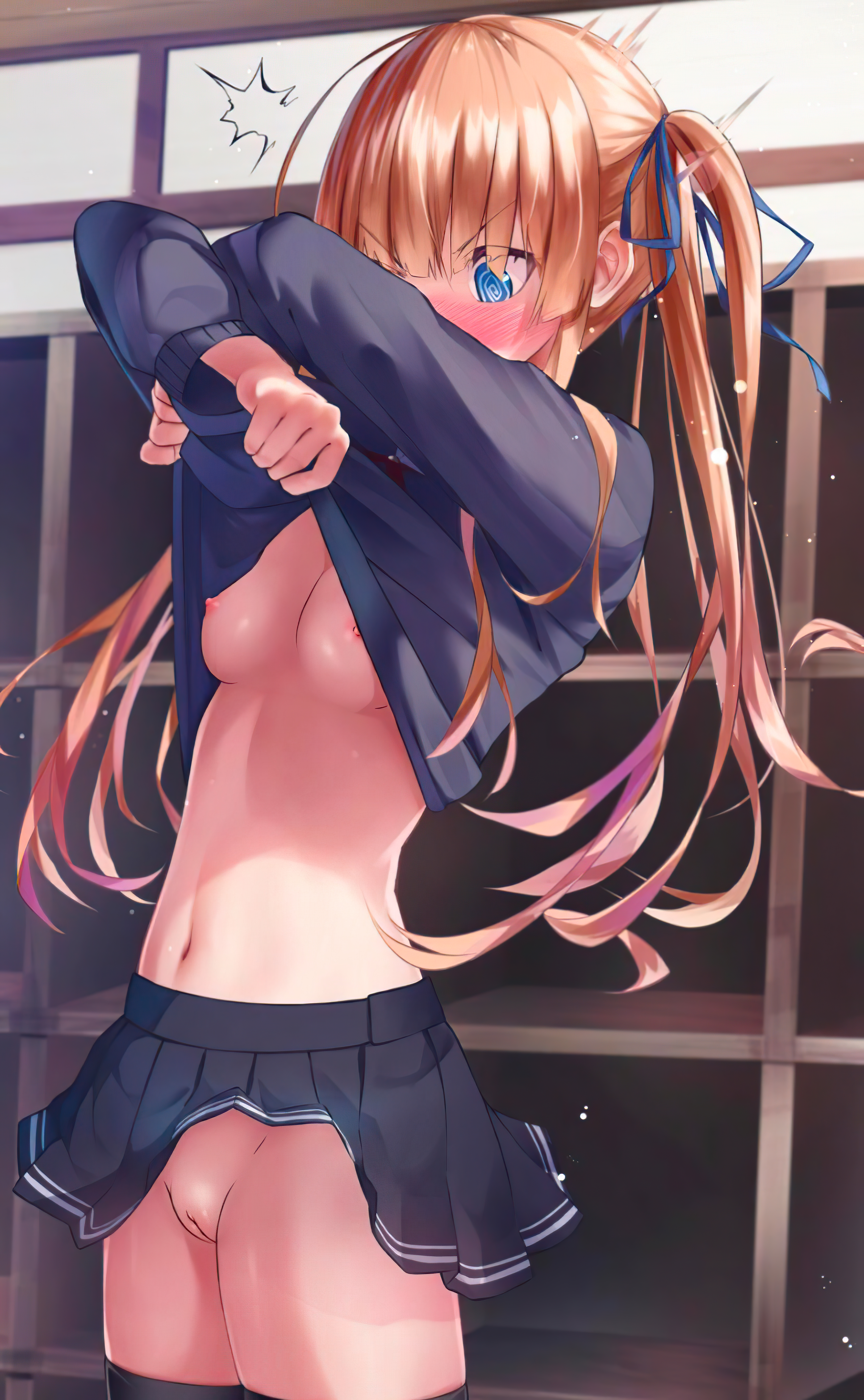 1girls, breasts, extremely large filesize, female, female only, high resolution, human, large filesize, nipples, pussy, saenai heroine no sodatekata, sawamura spencer eriri, shun'ya (daisharin36), small breasts, solo, uncensored, undressing, very high resolution