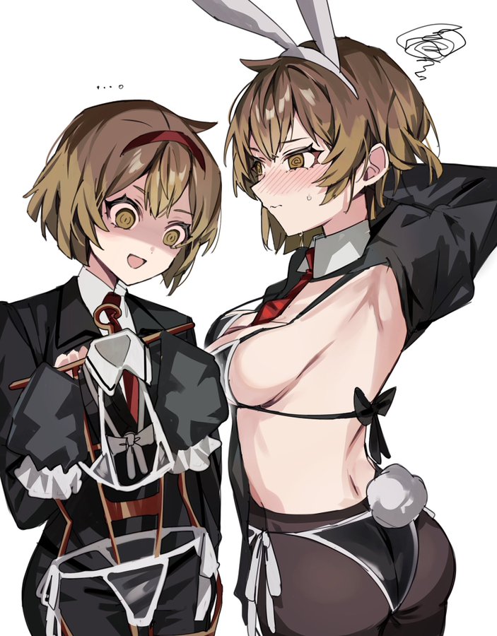 armpits, bikini, bunny ears, bunny tail, library of ruina, lobotomy corporation, malkuth (lobotomy corporation), project moon, side-tie bikini, sweat, tagme