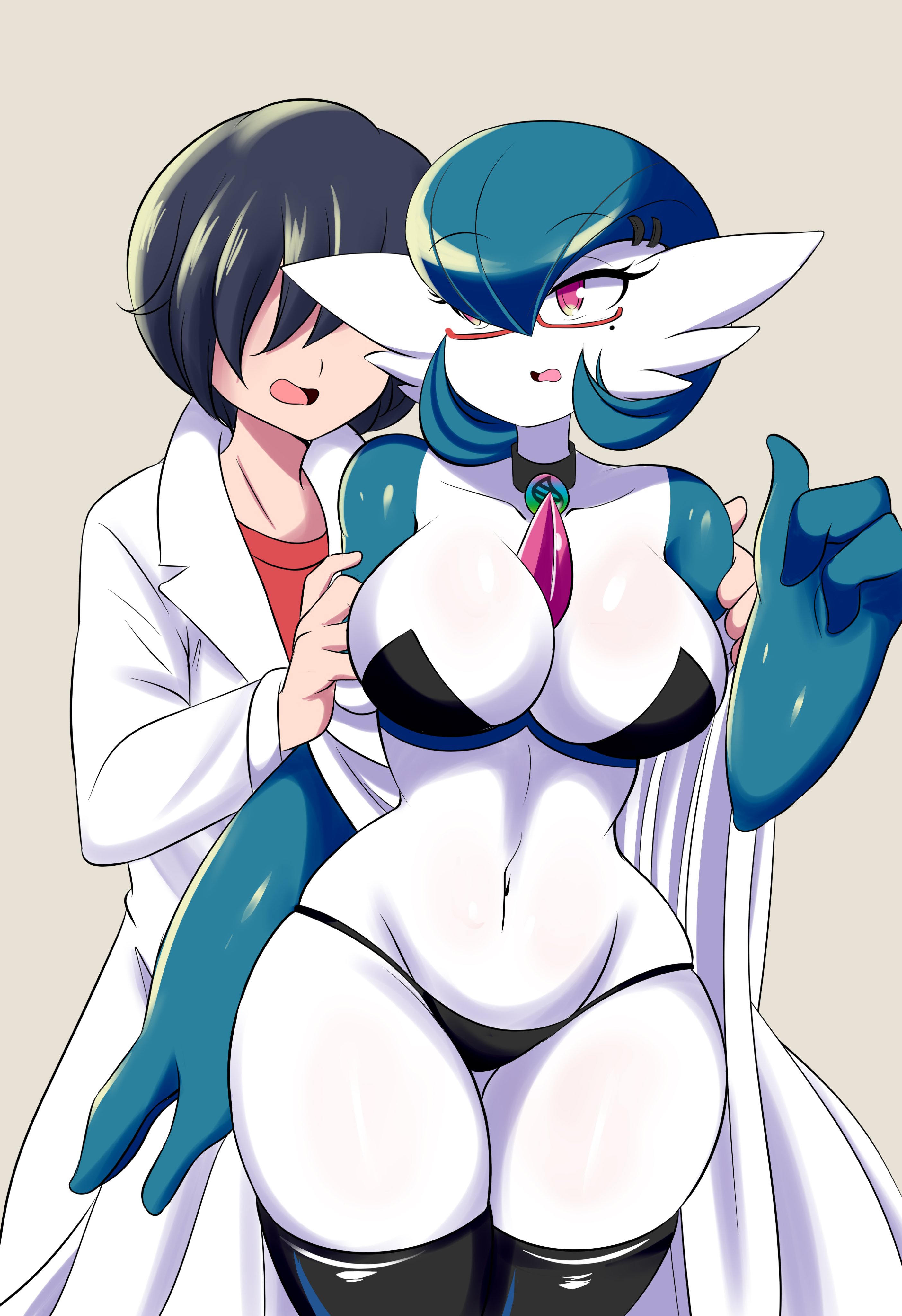 big breasts, breasts, dr. voir, female, gardevoir, human on pokemon, lucyfercomic, nanosheep, nintendo, pokémon (species), pokemon, pokemon (species), shiny gardevoir, shiny pokemon, tagme, thick thighs