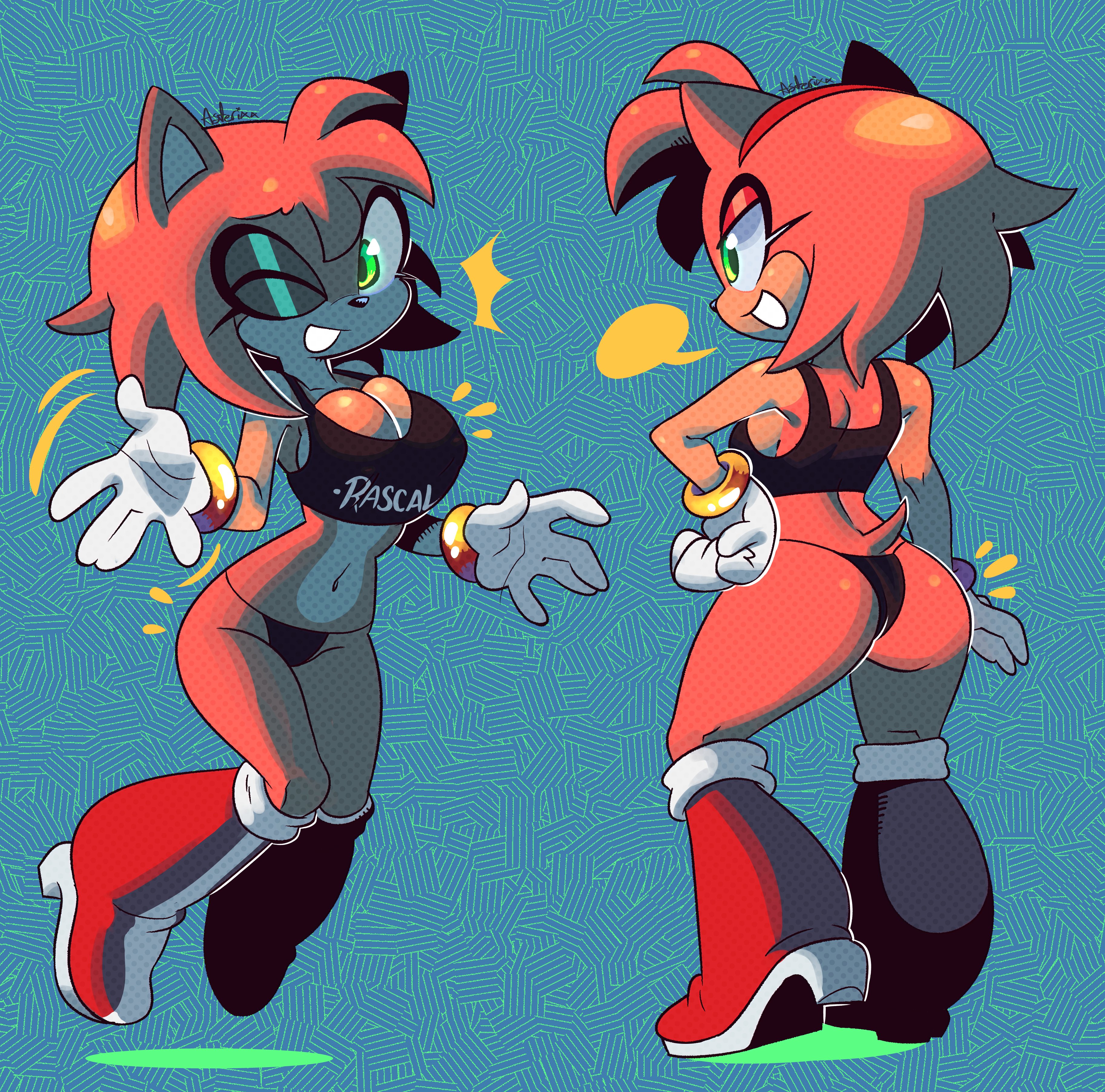 1girls, amy rose, anthro, ass, asterixx, back, back view, cleavage, clothed, clothing, female, female only, furry, green eyes, panties, partially clothed, solo, sonic (series), standing
