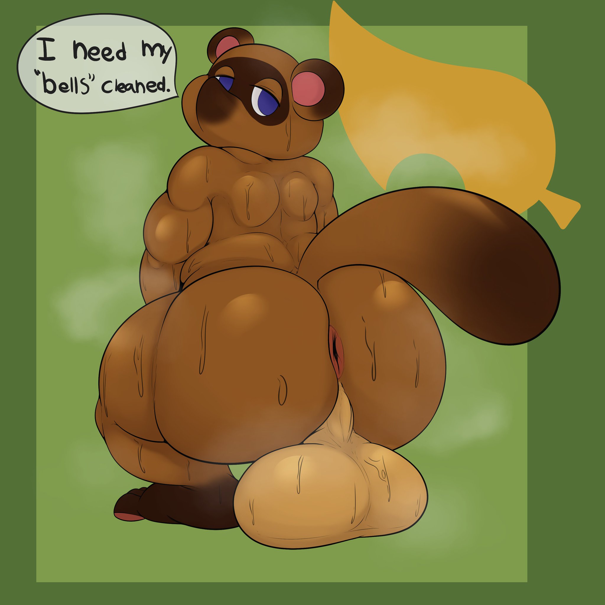 2021, animal crossing, anthro, anus, ass, balls, big balls, big penis, furry, gay, gigantic ass, male, male only, musk, nintendo, nude, obese, penis, rokie38, solo, solo male, sweat, sweating, sweaty, tom nook, veiny penis