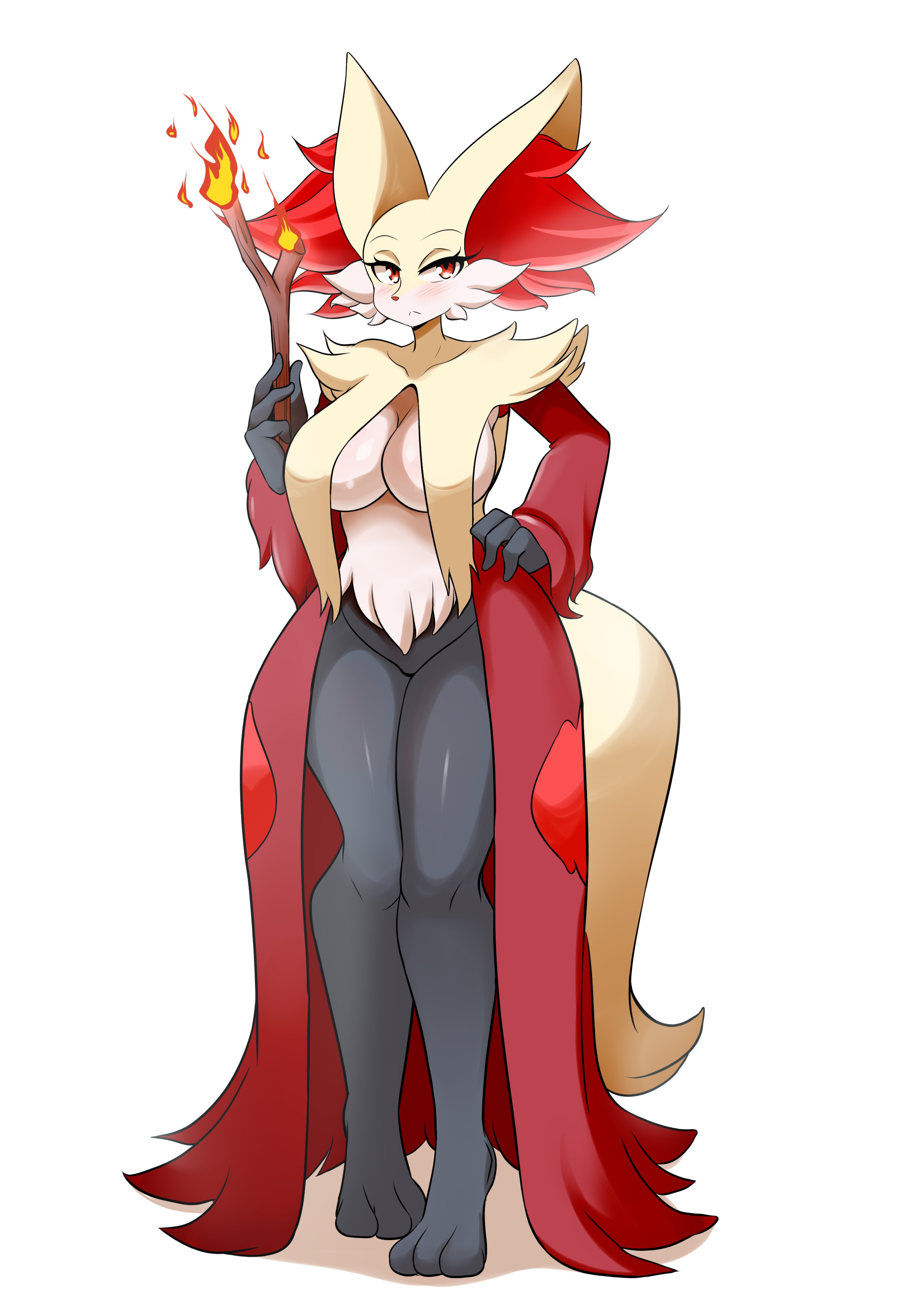 big breasts, bray's mom, breasts, delphox, female, fox, furry, lucyfercomic, nintendo, pokémon (species), pokemon, pokemon (species), tagme, thick thighs