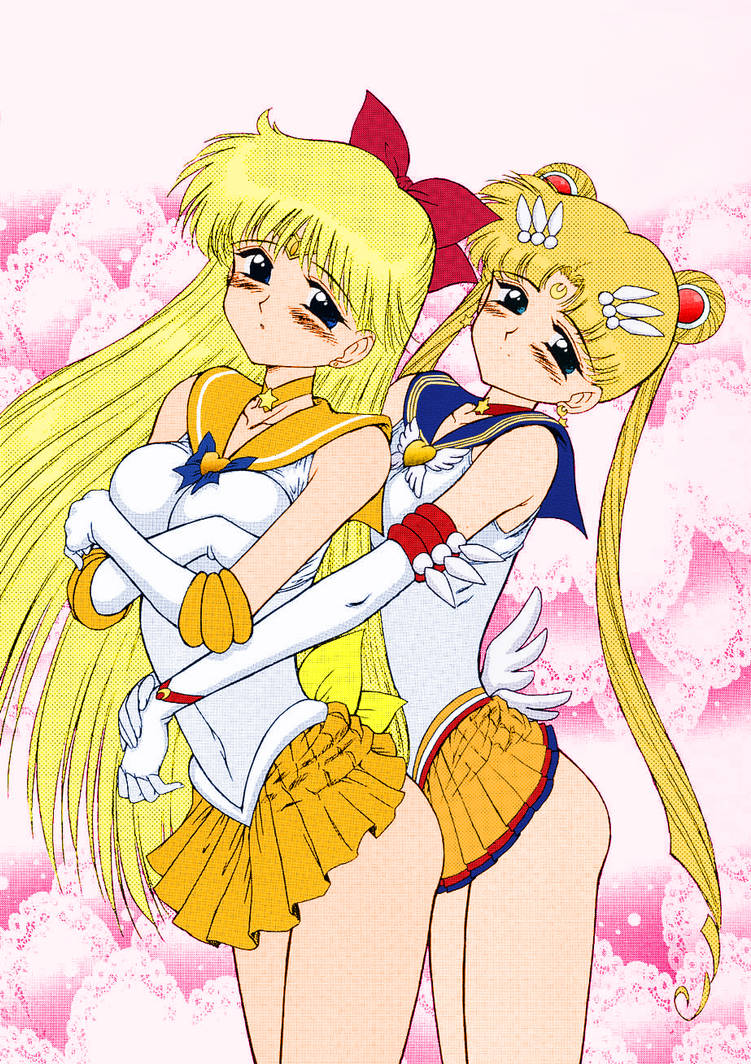 2girls aroused ass_peek big_breasts bishoujo_senshi_sailor_moon blonde_hair blue_eyes blush bow breast_squeeze choker clothing colored comic doujin doujinshi earrings elbow_gloves eternal_sailor_moon female_only gloves hair_ornament hairbow helpless holding_breasts holding_each_other holding_from_behind jewelry kuroinu_juu leotard long_hair looking_at_viewer medium_breasts minako_aino miniskirt sailor_collar sailor_moon sailor_venus serafuku short_skirt skirt skirt_up sleeveless small_ass thighs tiara tight_clothing twintails uniform usagi_tsukino very_long_hair white_gloves wings yuri