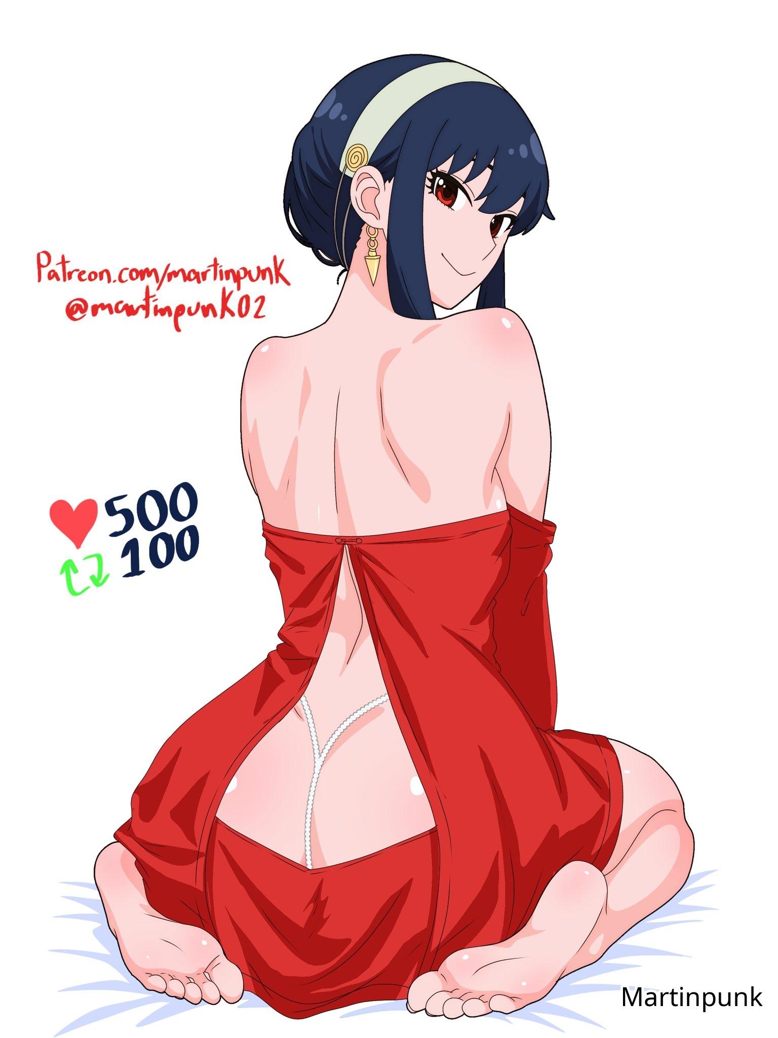 1girls, 2d, 2d (artwork), 2d artwork, adoptive mother, adult female, anime milf, ankles, ass, ass cleavage, ass crack, back, back dimples, bare back, bare calves, bare knees, bare legs, bare shoulders, bare skin, bare soles, bare thighs, bare toes, barefoot, black hair, black-haired female, busty milf, calves, closed mouth smile, curvy milf, digital, digital art, digital drawing, digital drawing (artwork), digital media, digital media (artwork), dimples of venus, earrings, exposed back, exposed legs, exposed shoulders, exposed skin, exposed thighs, exposed toes, feet, female, female focus, female only, full body, hairband, half naked, half nude, head tilt, high resolution, highres, hot milf, knees, lean figure, legs, legs folded, long hair, looking at viewer, looking back, looking back at viewer, martinpunk, median furrow, milf, mother, naked, naked female, naked woman, nape, narrow waist, nude, nude female, nudity, red eyes, red-eyed female, seiza, semi nude, shiny ass, shiny butt, shiny hair, shiny shoulders, shiny skin, shoulder blades, shoulders, sidelocks, simple background, sitting, sitting on bed, sitting on knees, slender body, slender waist, slim waist, smile, smiley face, smiling, smiling at viewer, soles, solo, spy x family, thick ass, thick butt, thick thighs, thighs, tilted head, toes, white background, white hairband, wide hips, yor briar, yor forger, young looking female, young milf, young woman and milf